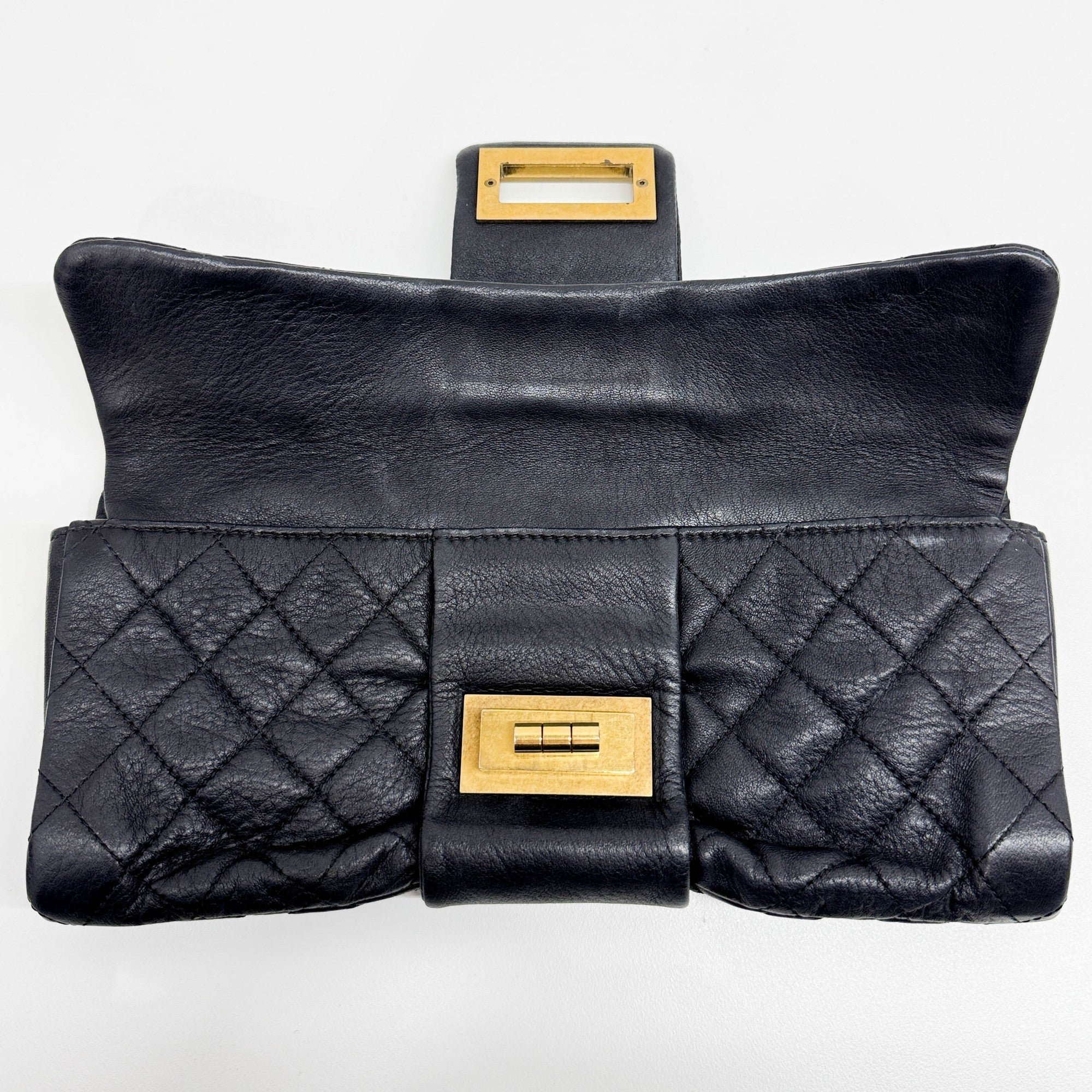 2.55 Long 2010-2011 Matelasse Black Leather Clutch Bag - Image 16