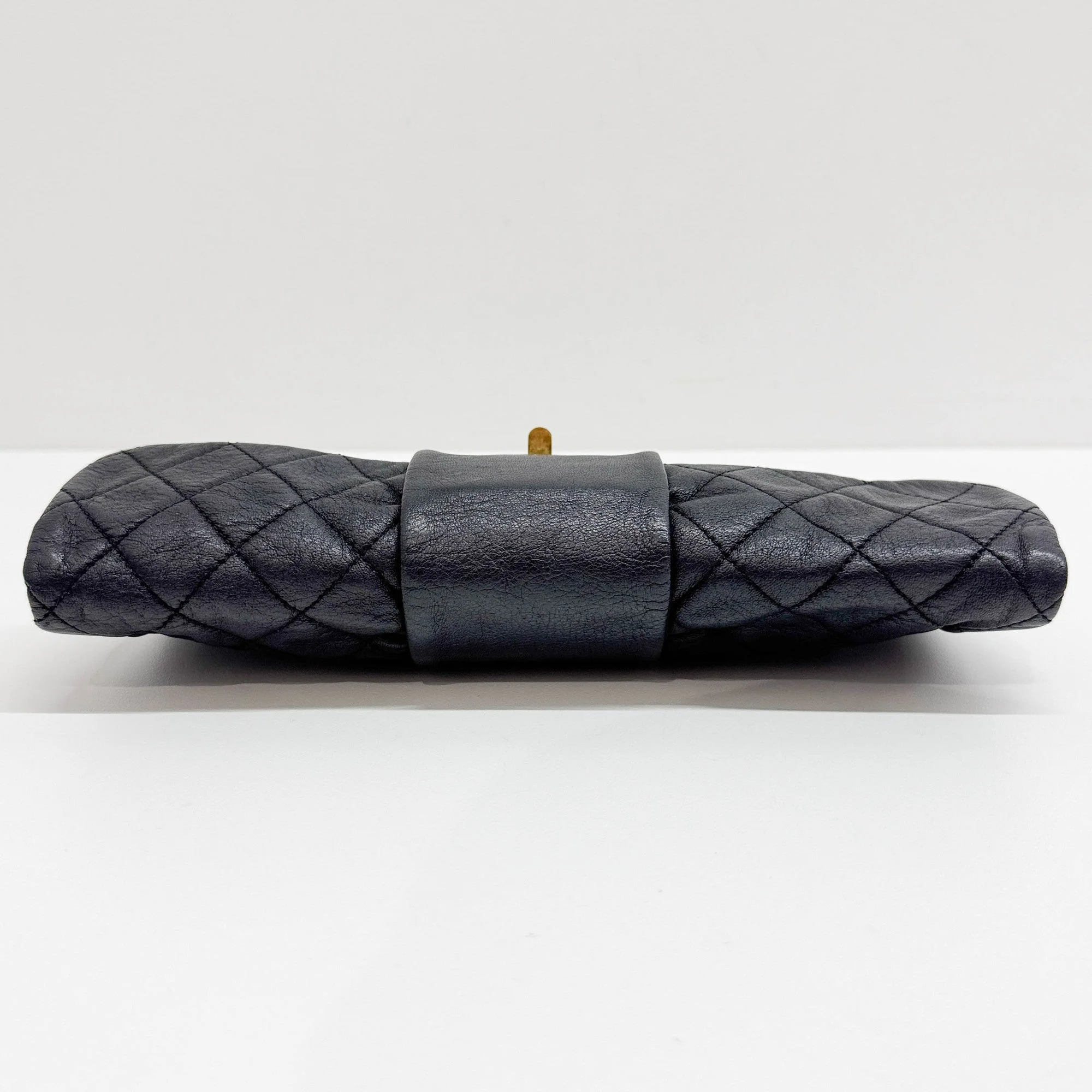 2.55 Long 2010-2011 Matelasse Black Leather Clutch Bag - Image 9