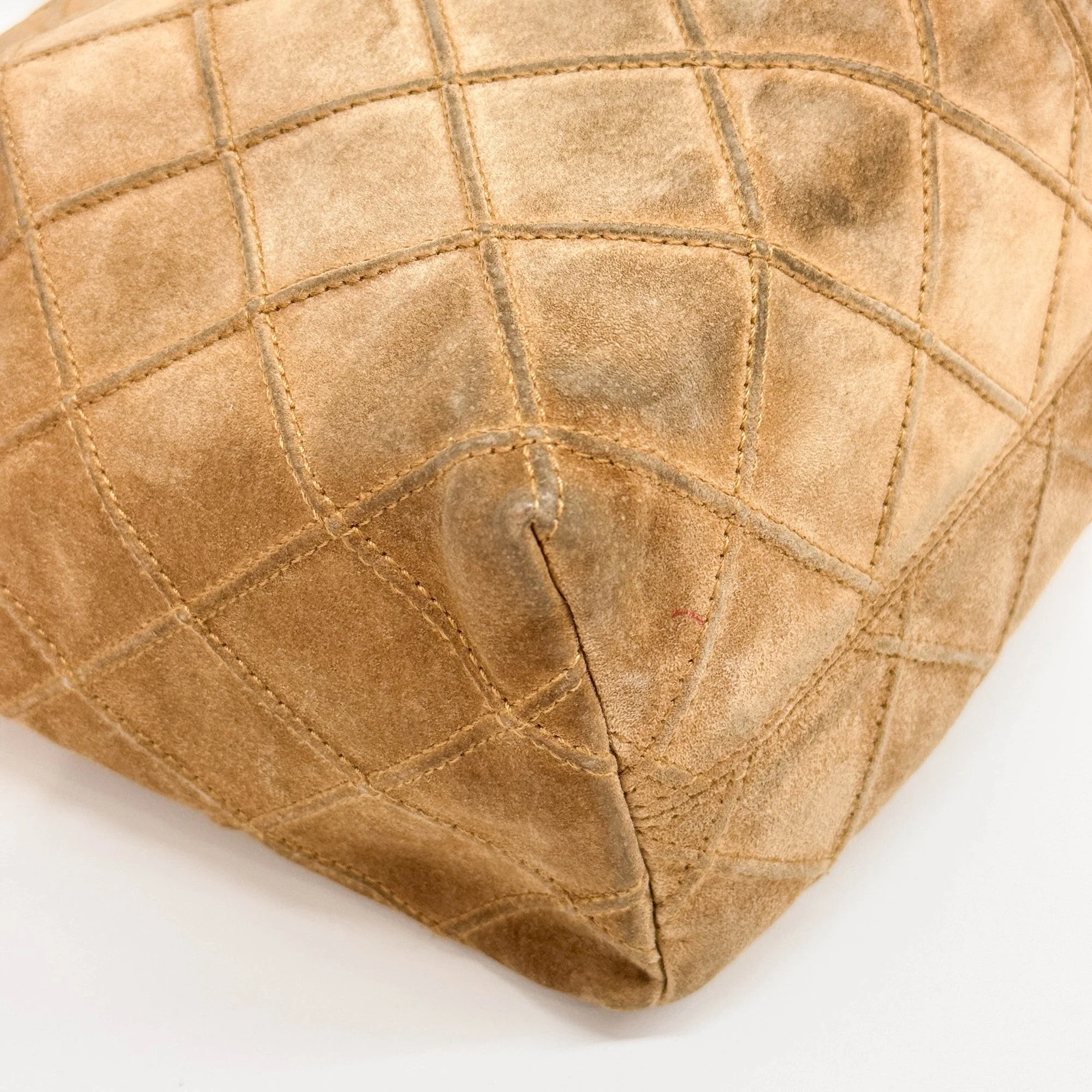 2000-2002 Brown Quilted Suede Hobo Shoulder Bag - Image 12