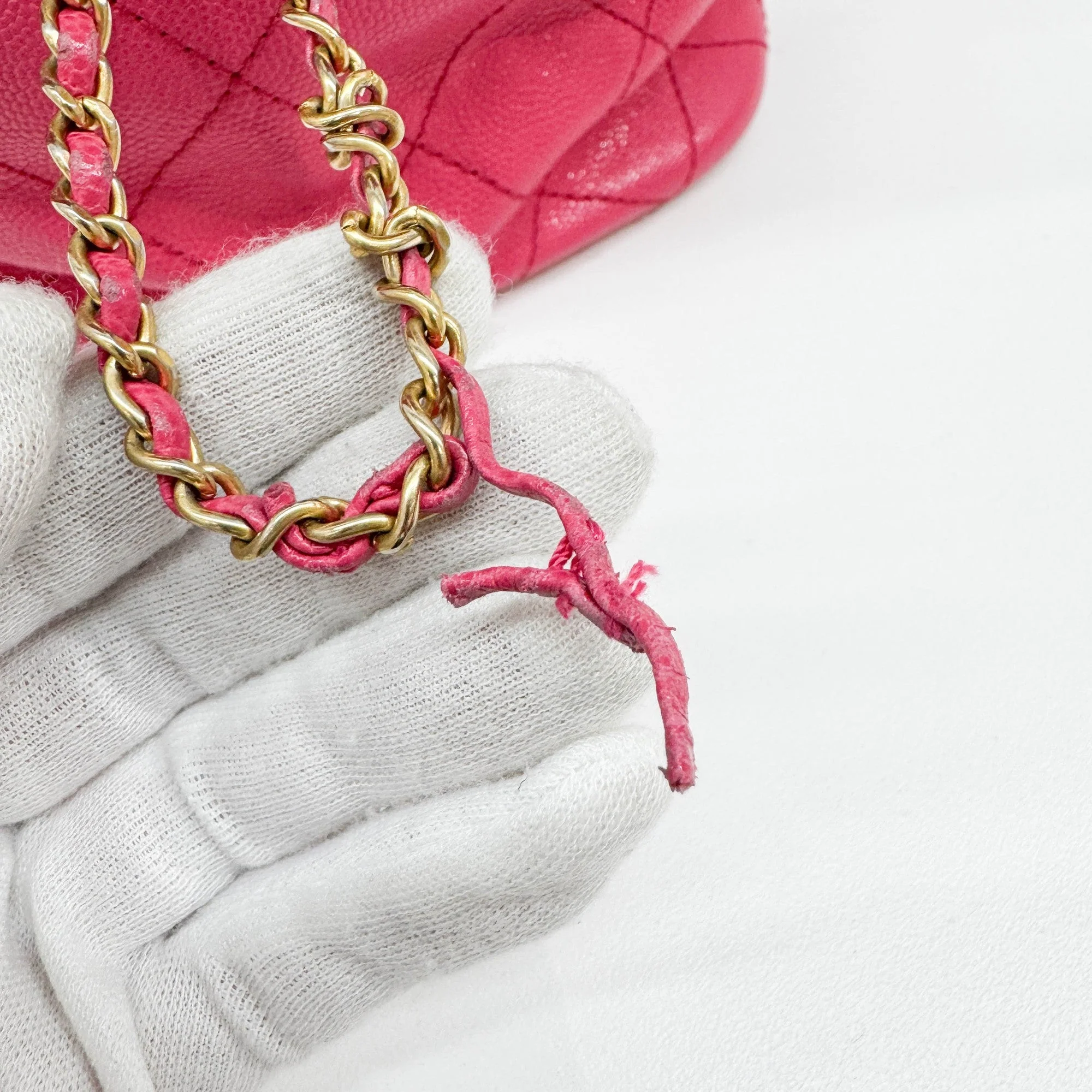 2020 Hot Pink Caviar Quilted Leather Bucket Bag - Image 17