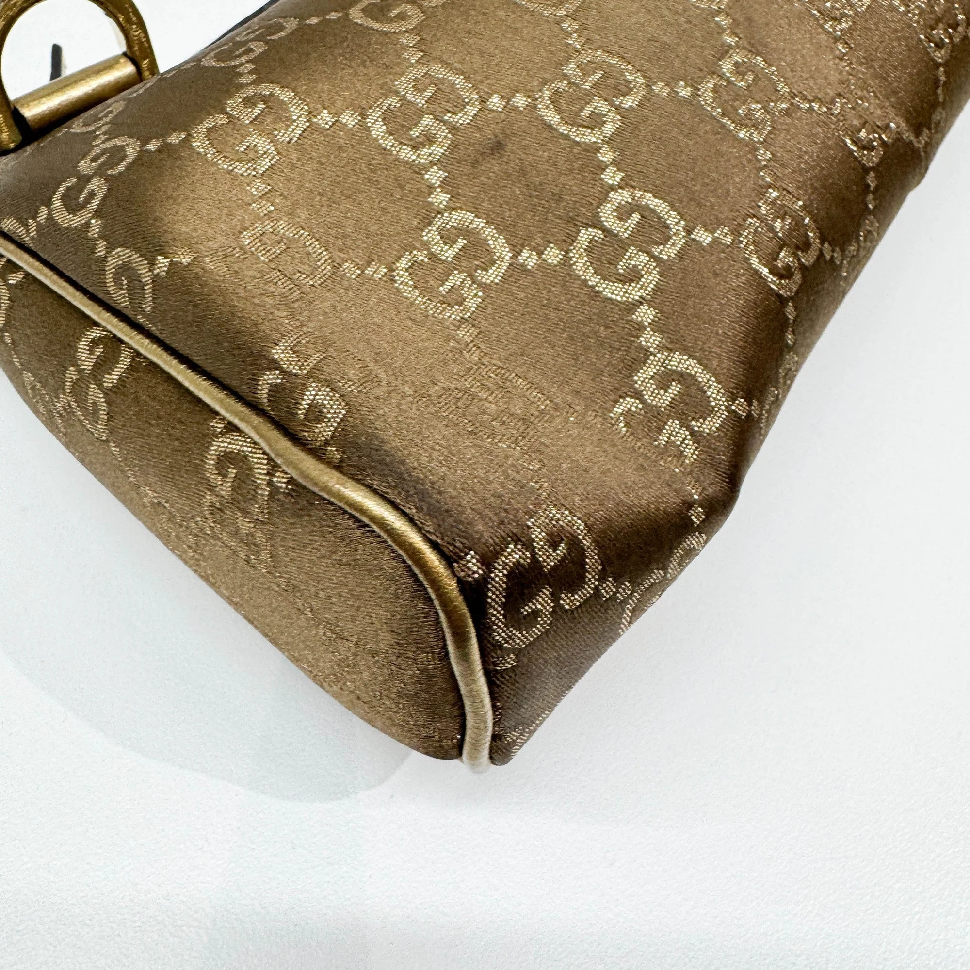 Abbey Brown GG Satin Shoulder Bag - Image 10