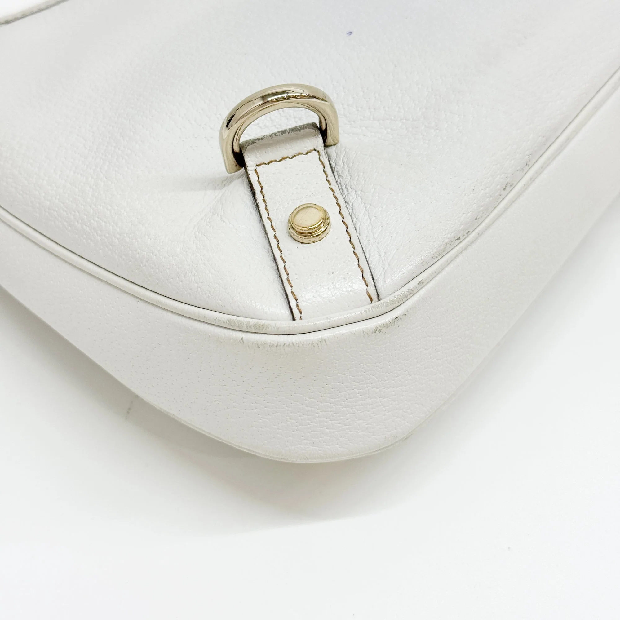 Abbey D-Ring GG White Leather Hobo Bag - Image 10
