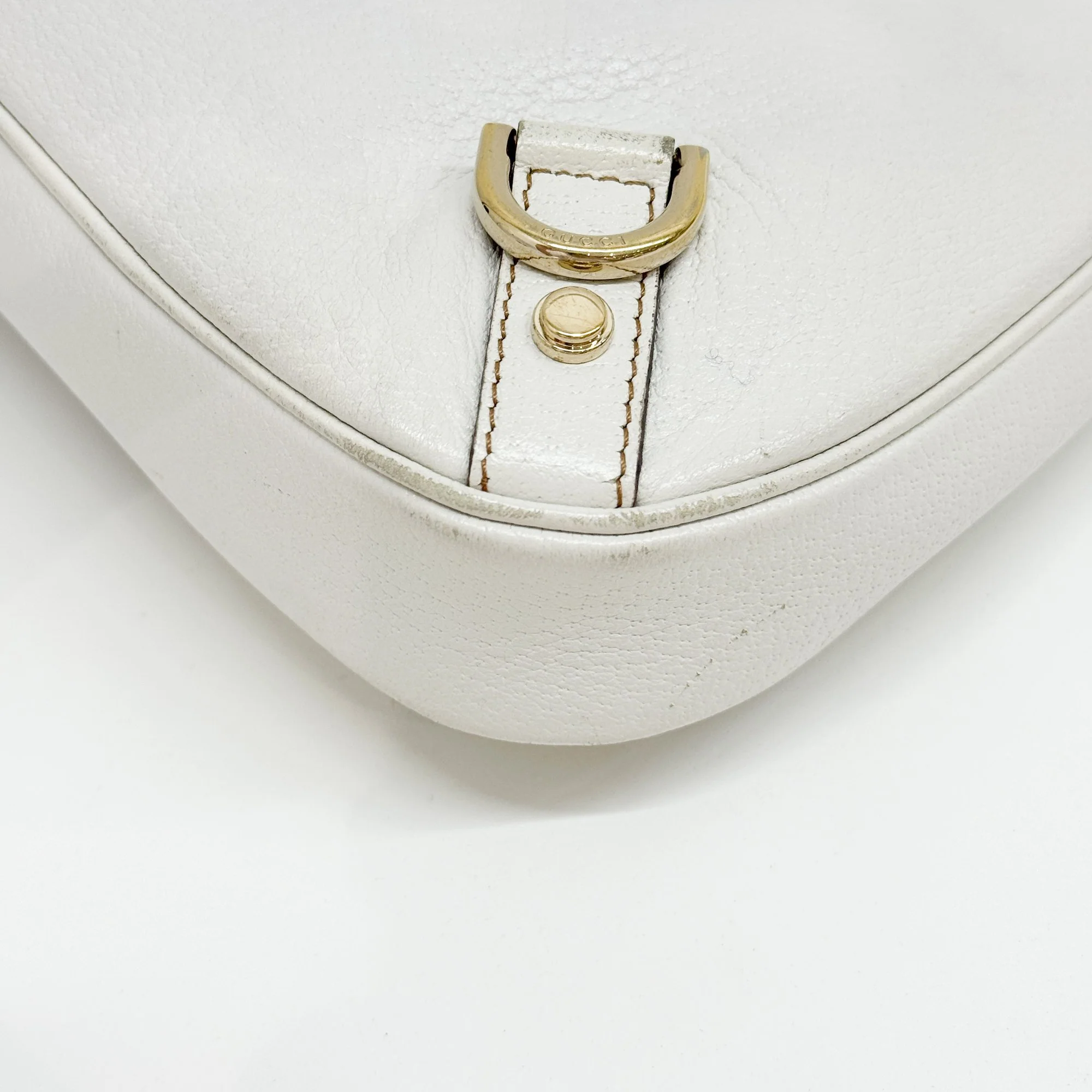 Abbey D-Ring GG White Leather Hobo Bag - Image 11