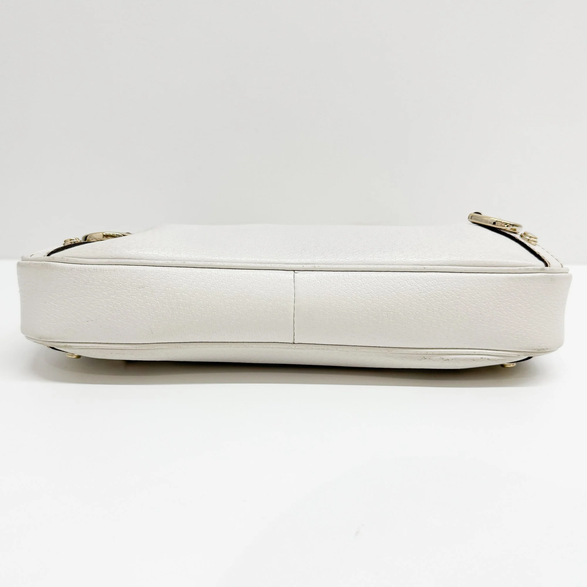 Abbey D-Ring GG White Leather Hobo Bag - Image 7