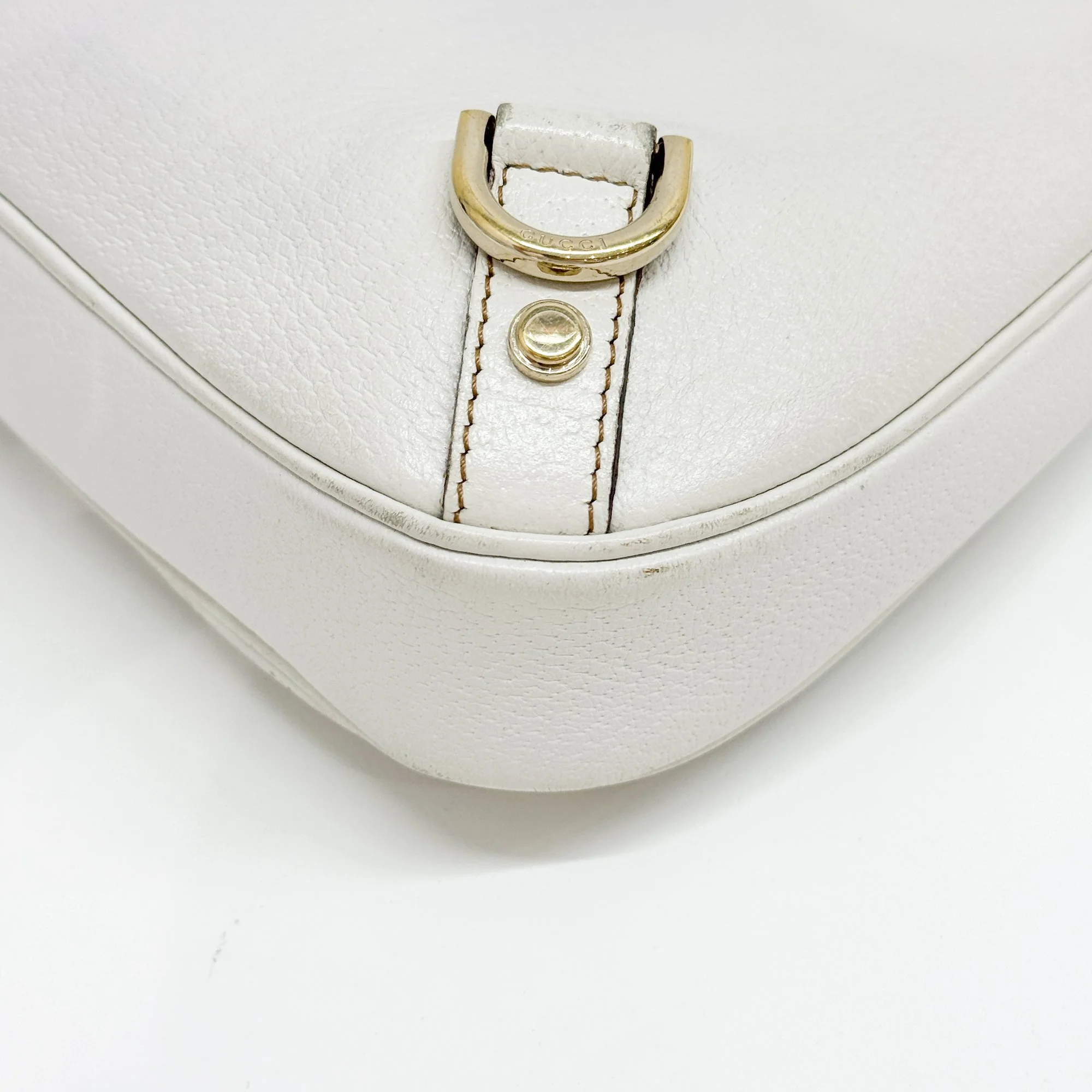 Abbey D-Ring GG White Leather Hobo Bag - Image 9