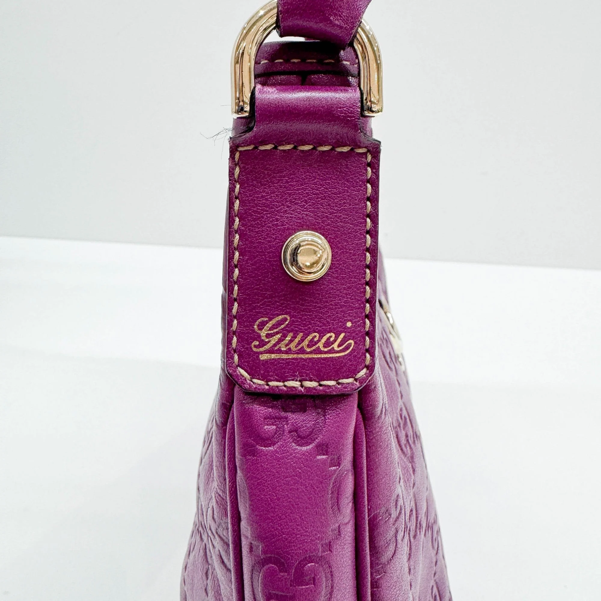 Abbey D-Ring Purple GG Leather Shoulder Bag - Image 15