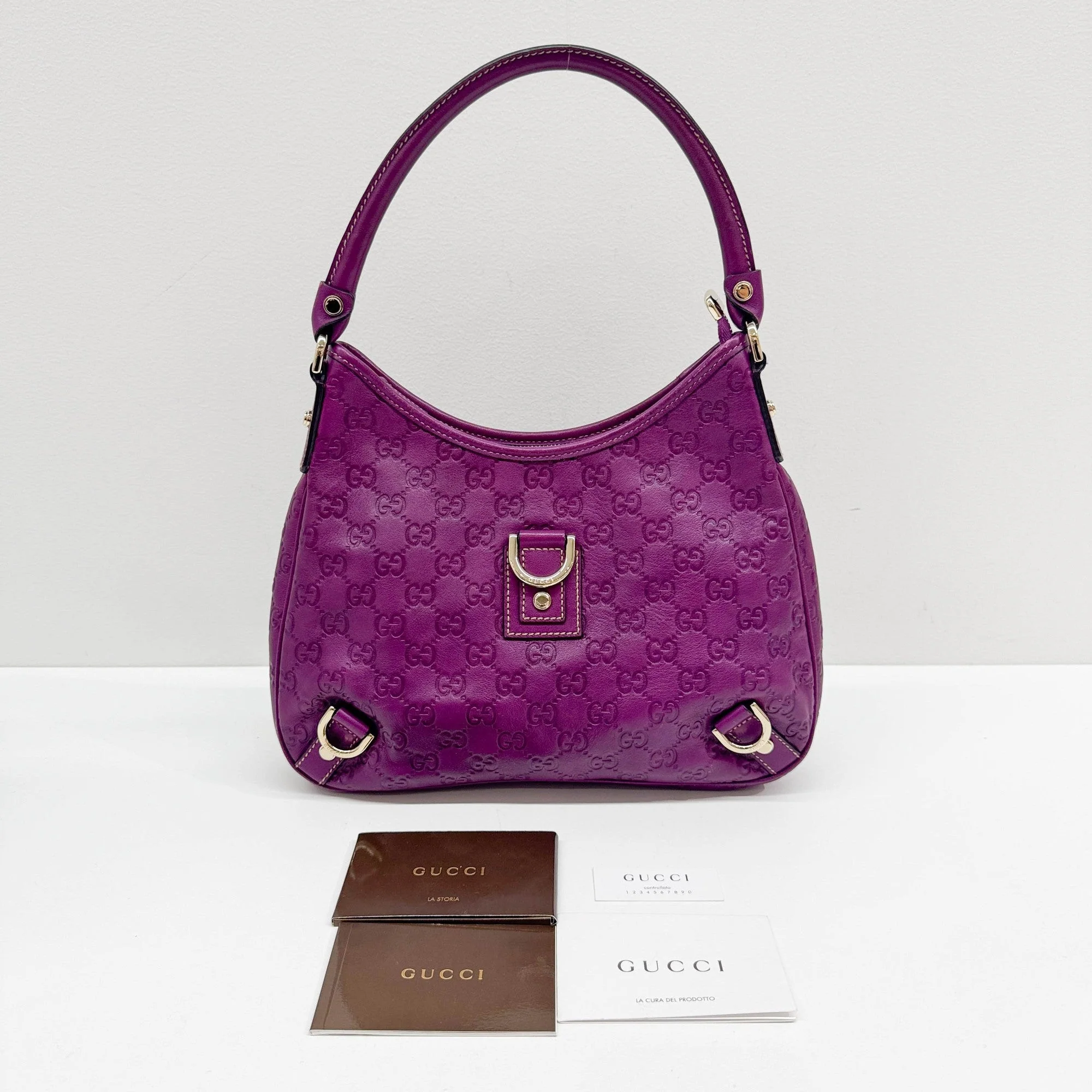 Abbey D-Ring Purple GG Leather Shoulder Bag - Image 4
