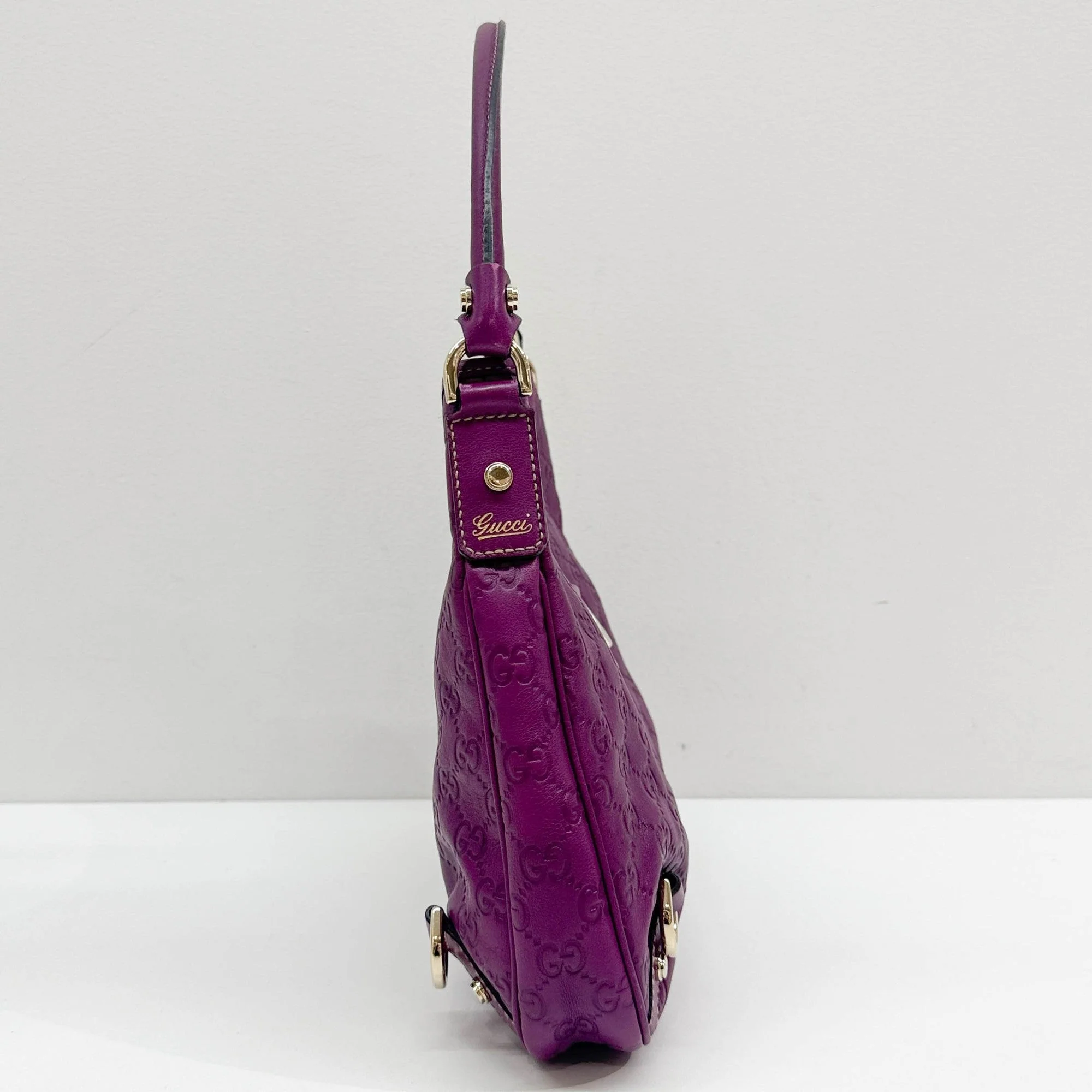 Abbey D-Ring Purple GG Leather Shoulder Bag - Image 5