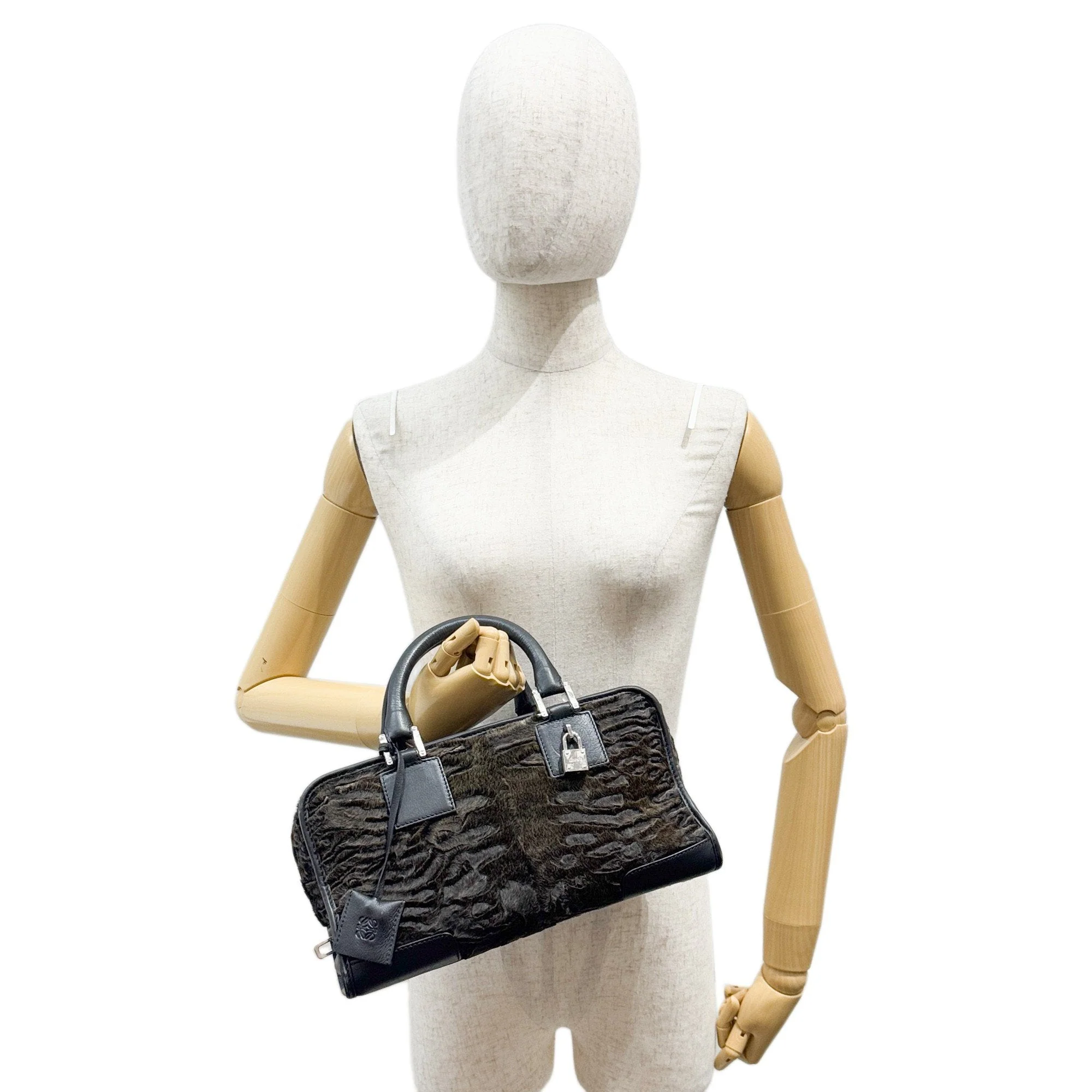 Amazona Brown Fur Hand Bag - Image 3