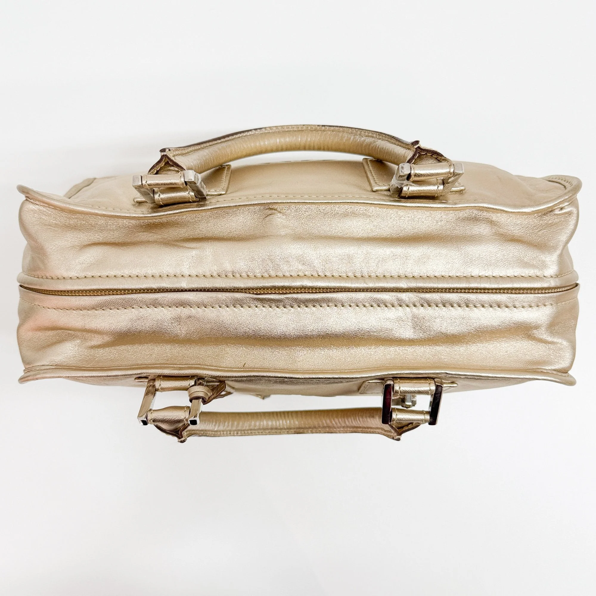 Amazona Gold Leather Hand Bag - Image 7
