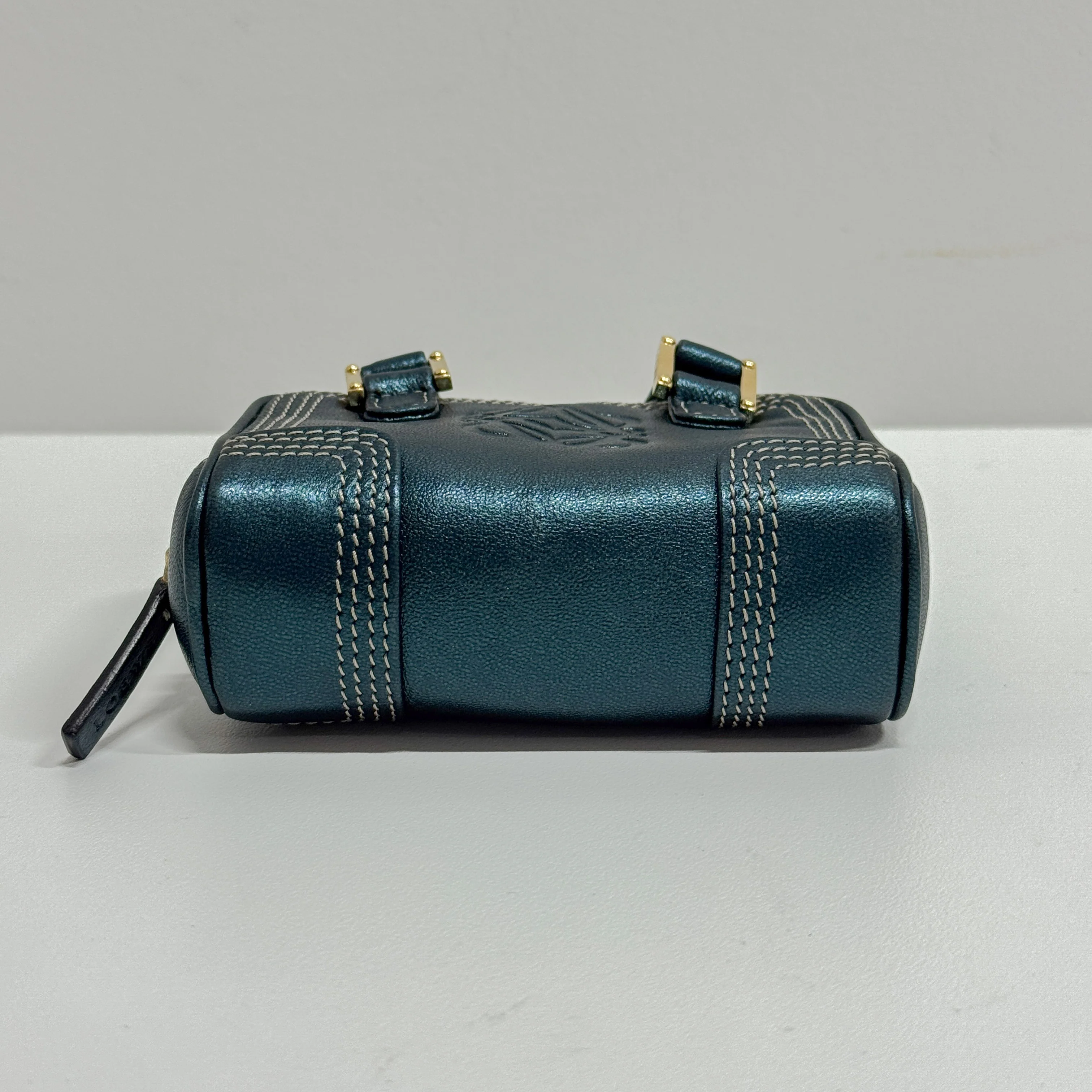 Amazona Micro Mini Blue Leather Two Way Bag - Image 9