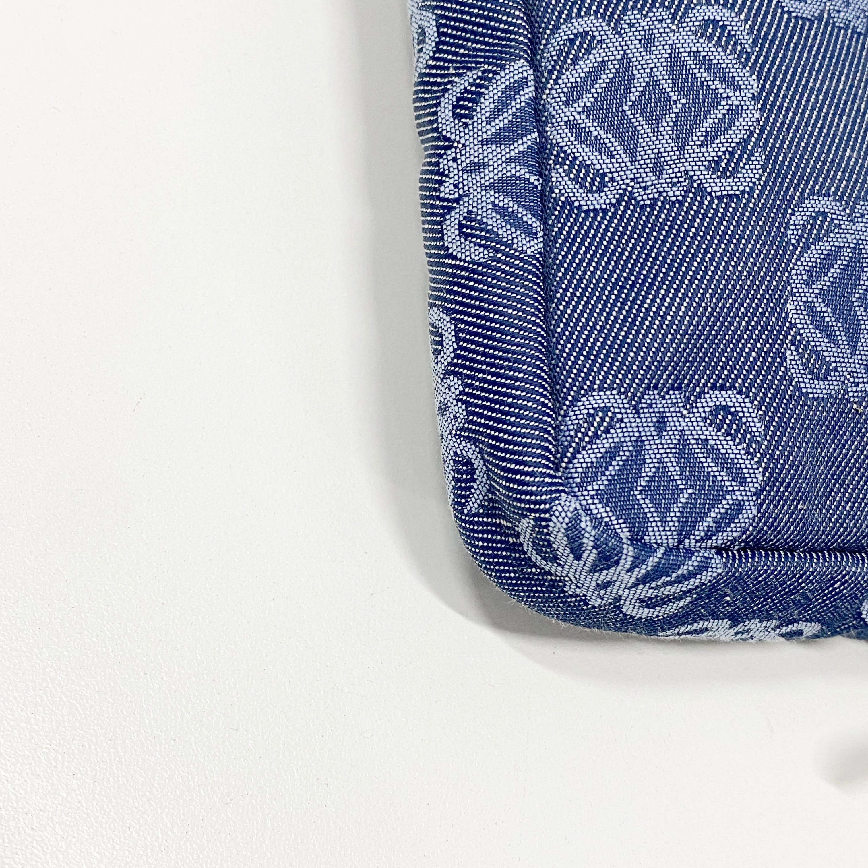Anagram Blue Canvas Accessory Pouch Shoulder Bag - Image 10