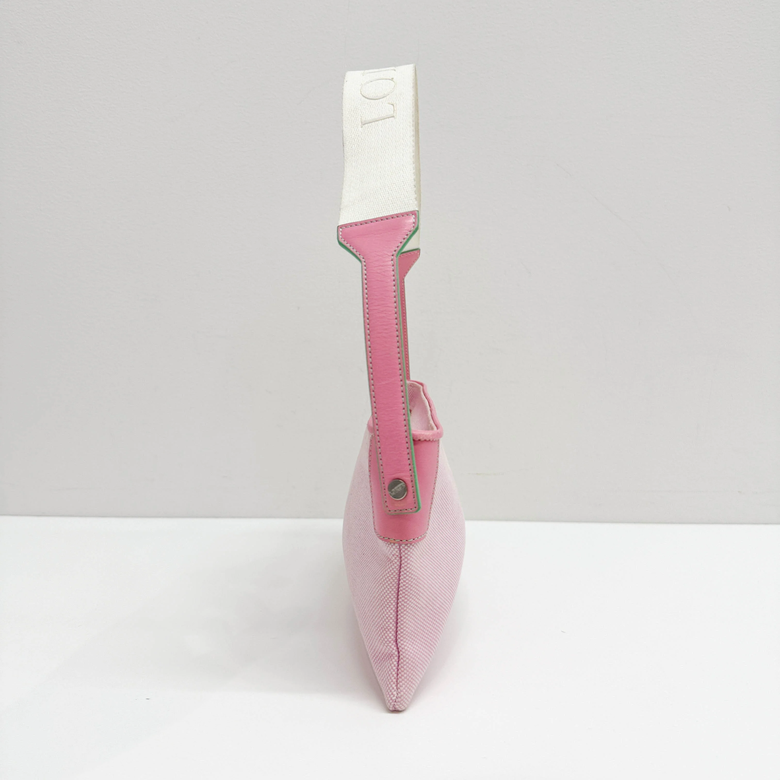 Anagram Pochette Pink Cotton Shoulder Bag - Image 3