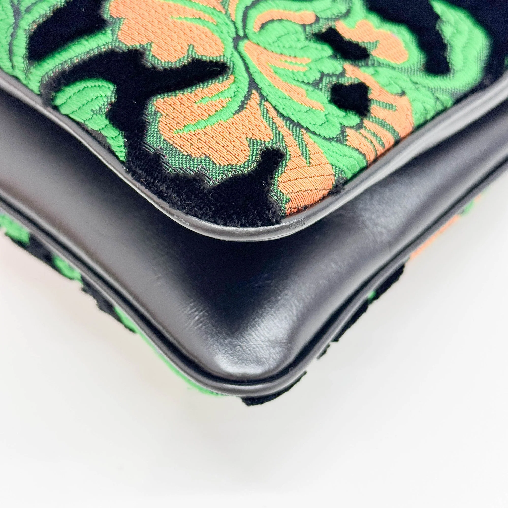 Arli Embroidered Black Floral Velvet Shoulder Bag - Image 10