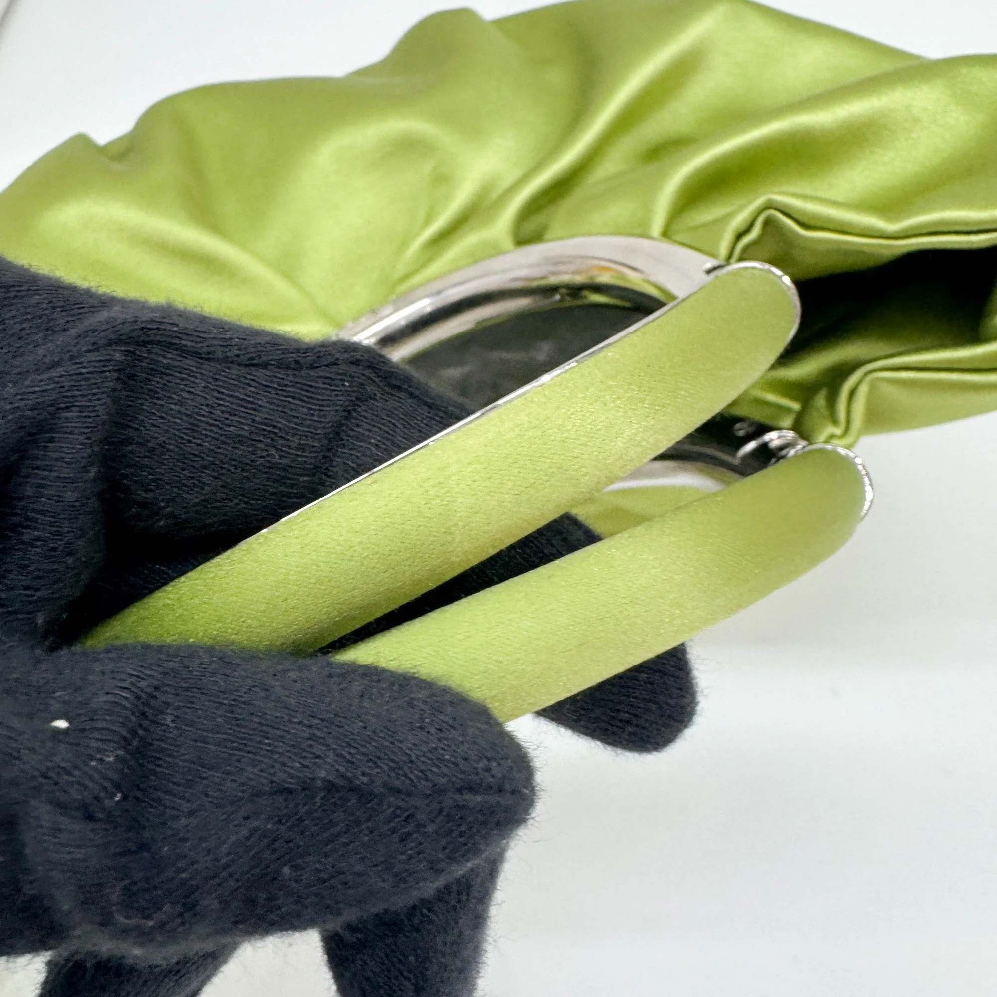Babe Lime Satin Hand Bag - Image 9