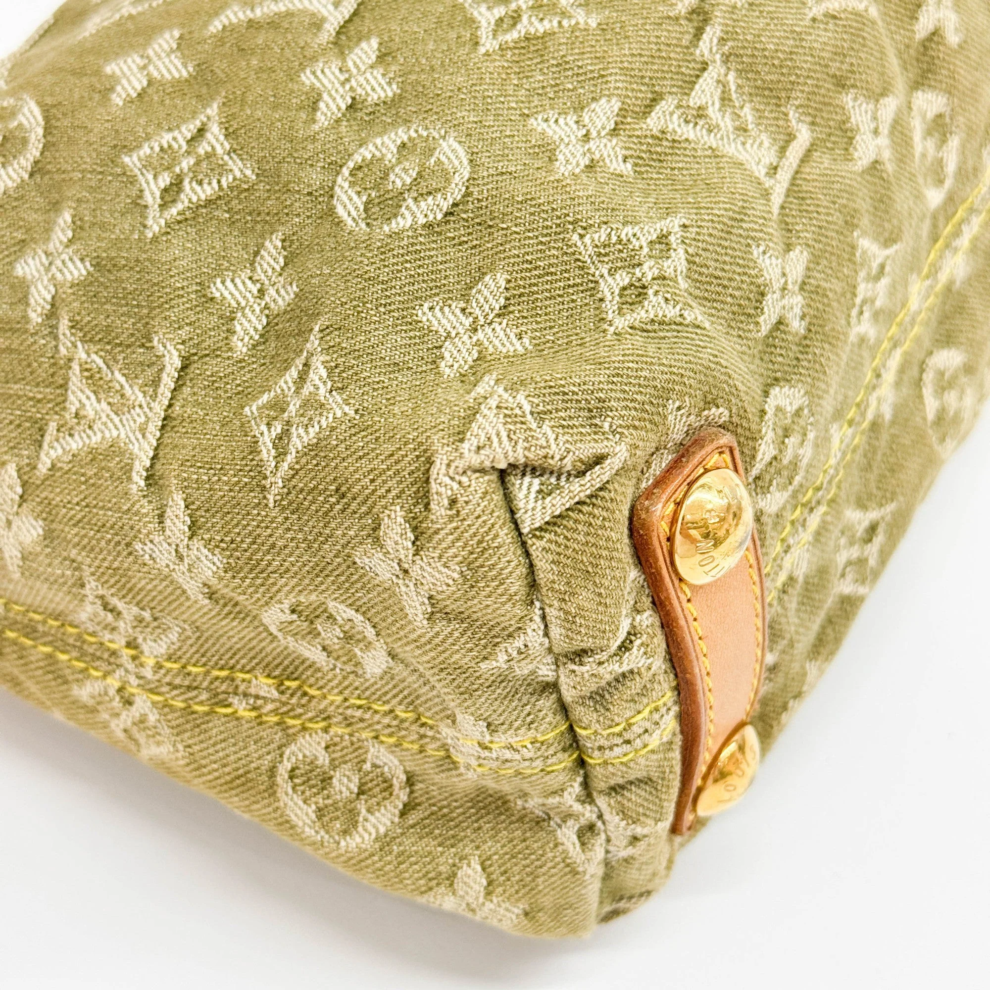 Baggy Monogram Green Denim Bag - Image 12