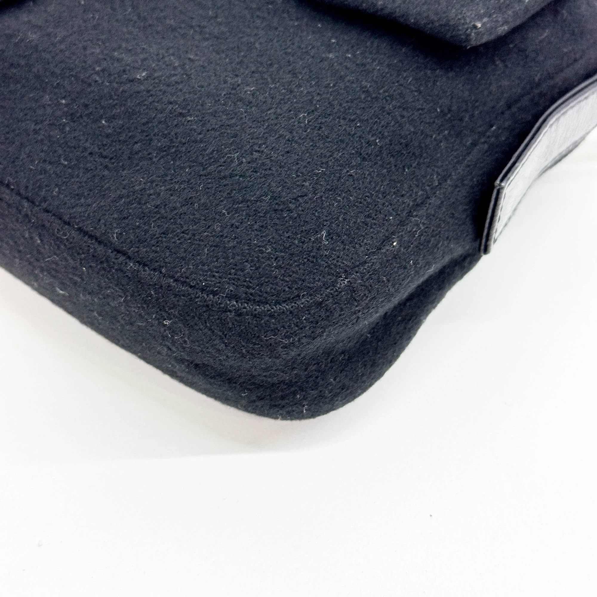 Baguette Black Cashmere Shoulder Bag - Image 9