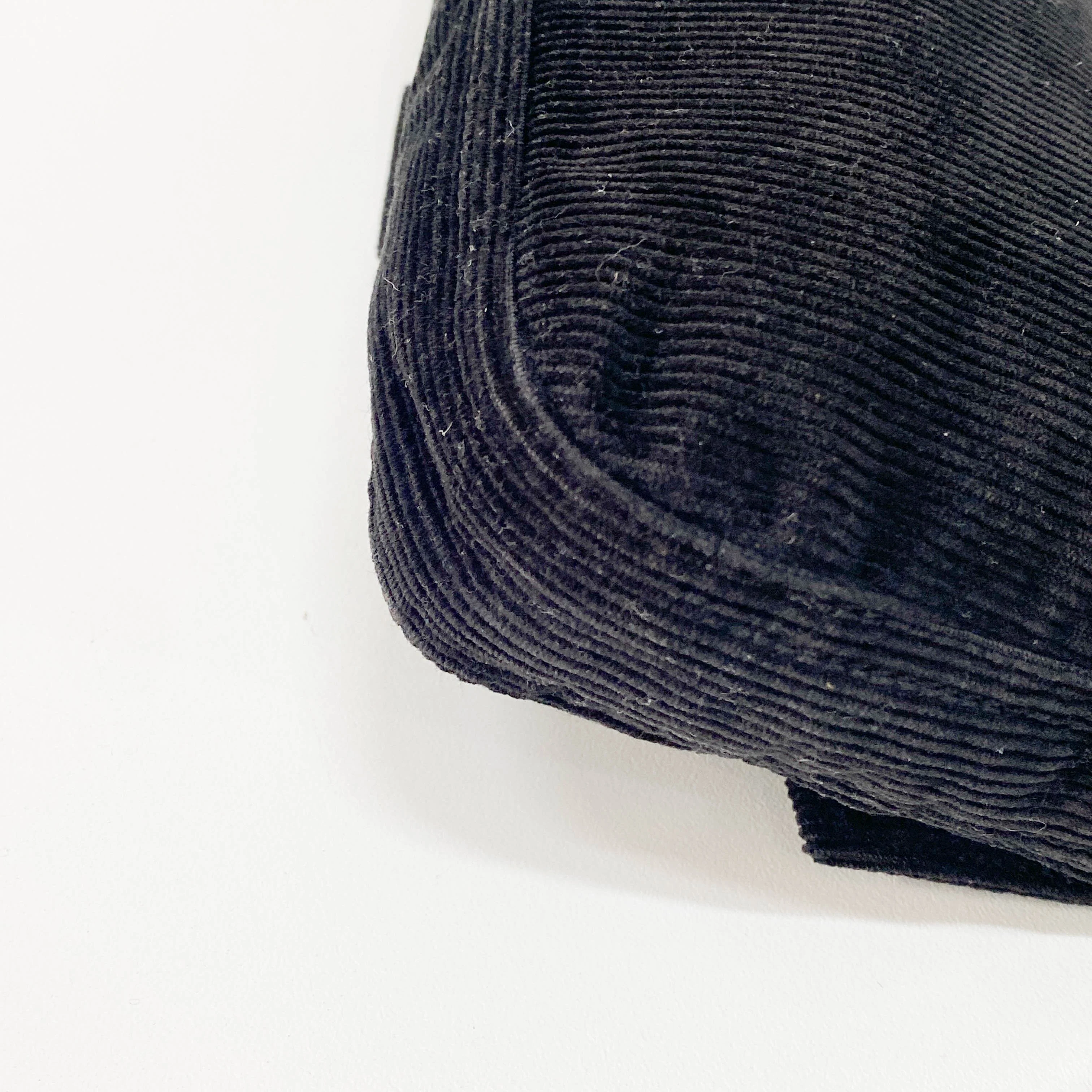 Baguette Black Corduroy Shoulder Bag - Image 12