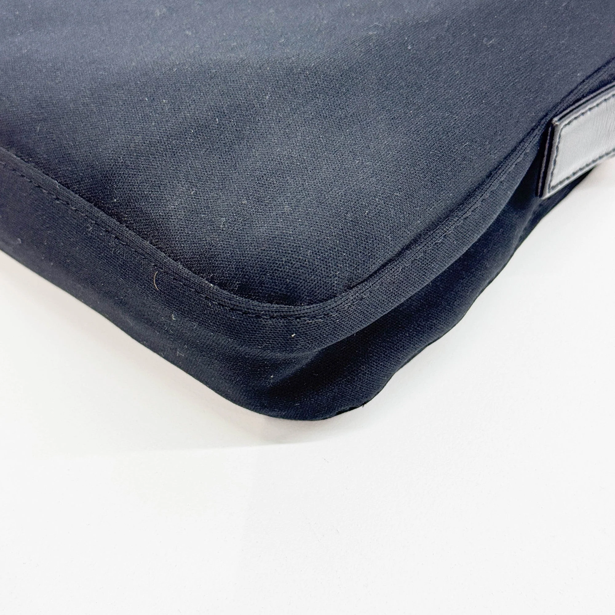 Baguette Black Jersey Shoulder Bag - Image 11