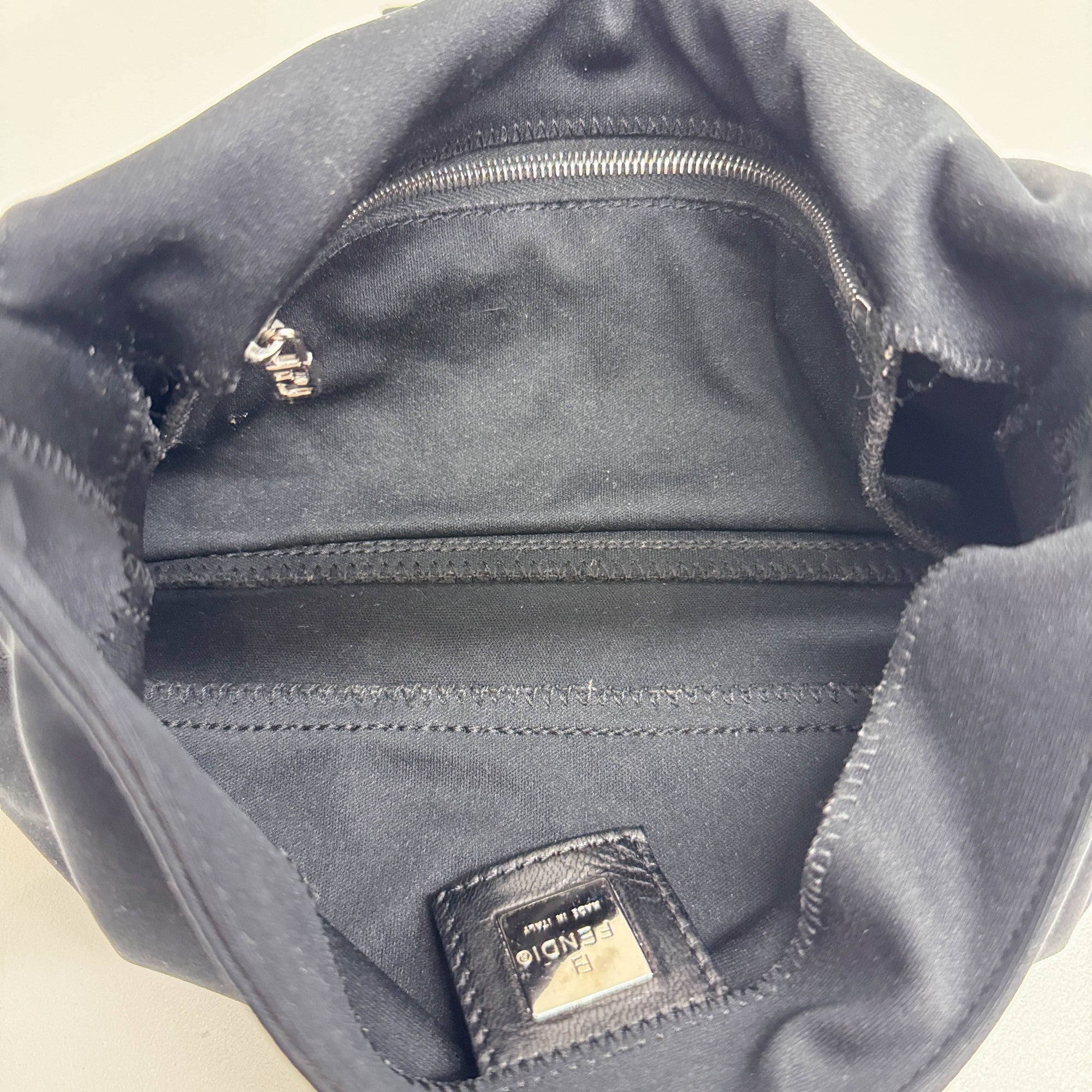 Baguette Black Jersey Shoulder Bag - Image 14