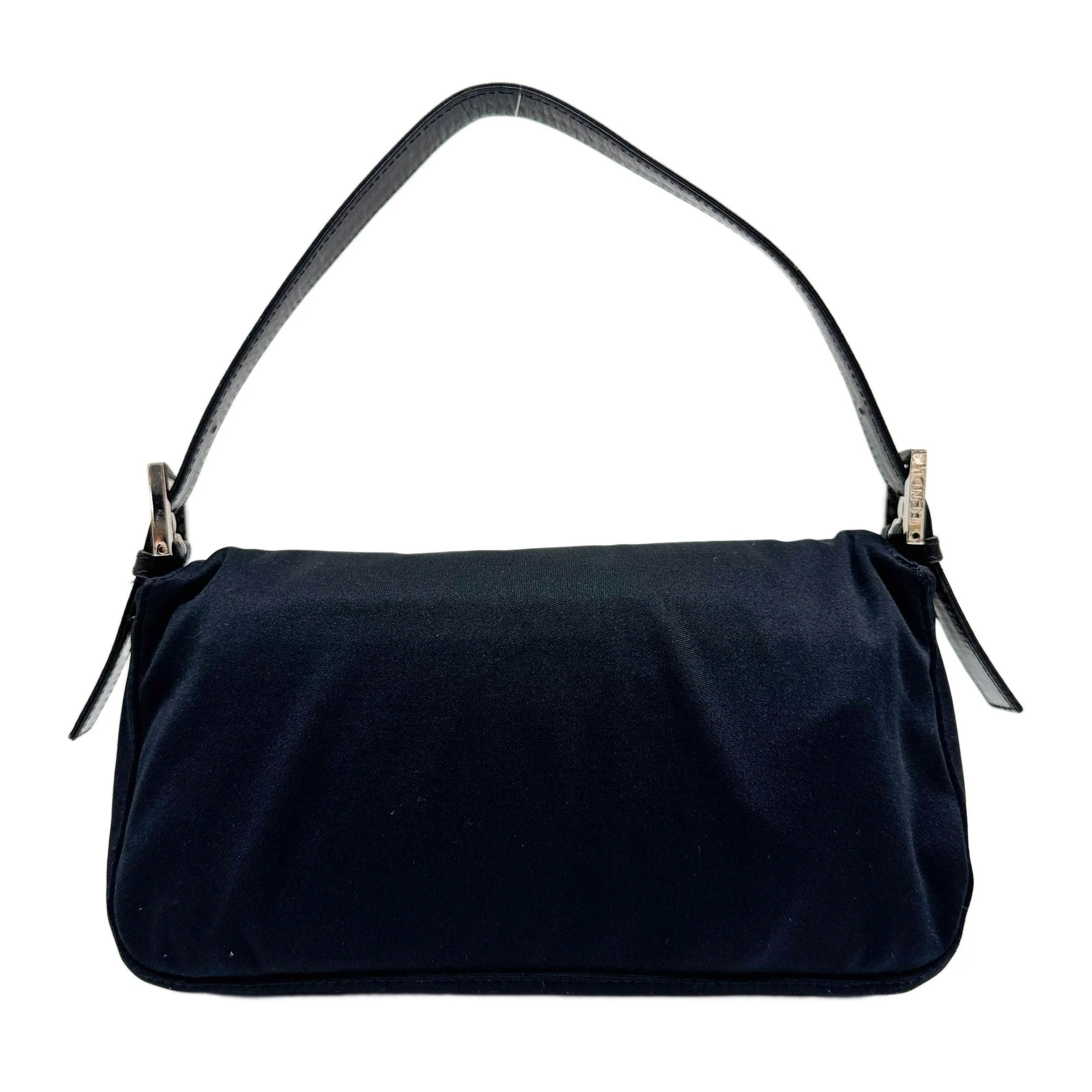 Baguette Black Neoprene Shoulder Bag - Image 2