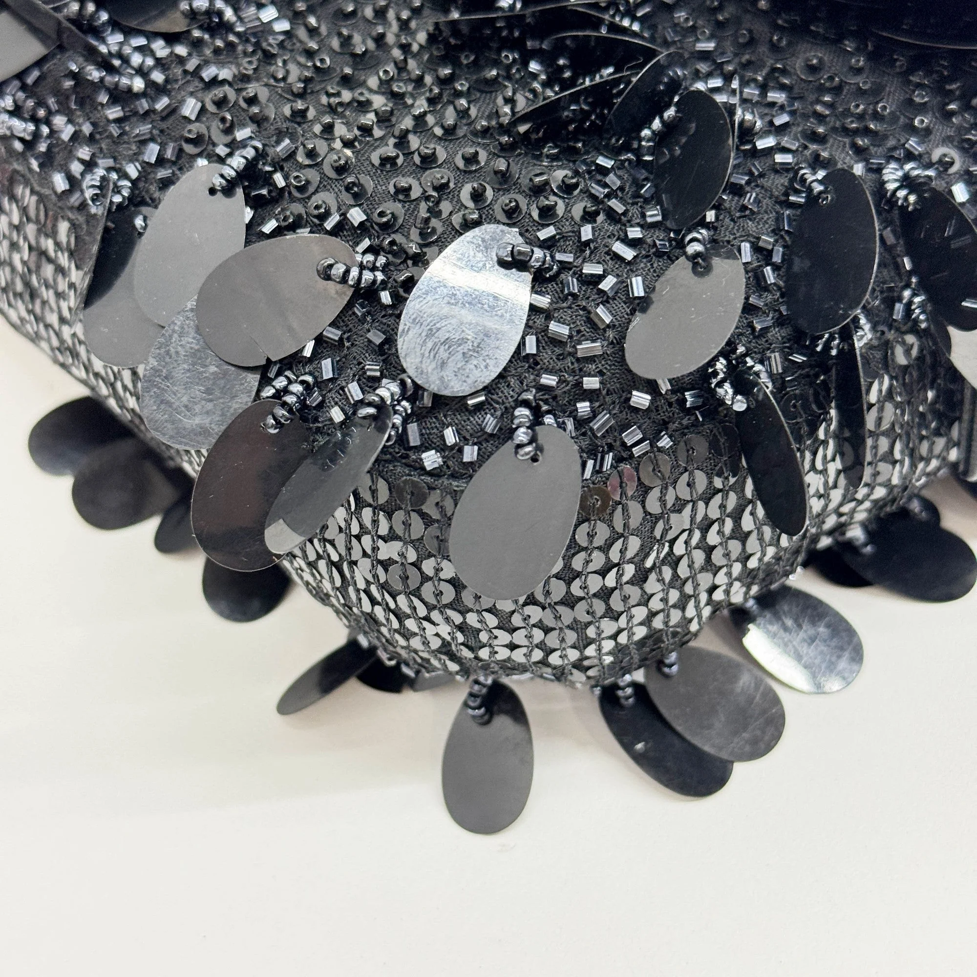 Baguette Black Sequin and Beads Embroidery Shoulder Bag - Image 9