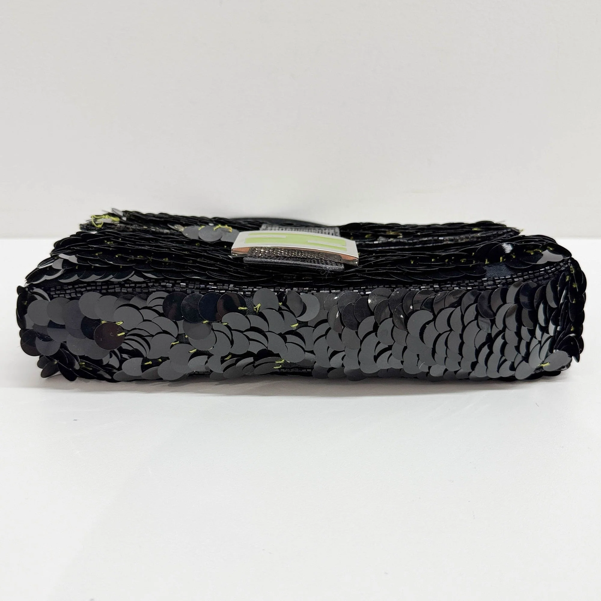 Baguette Black Sequin Shoulder Bag - Image 8