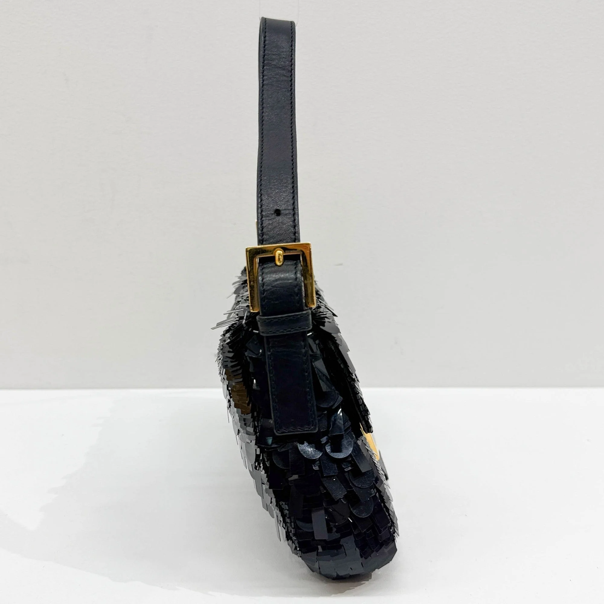 Baguette Black Sequin Shoulder Bag - Image 6