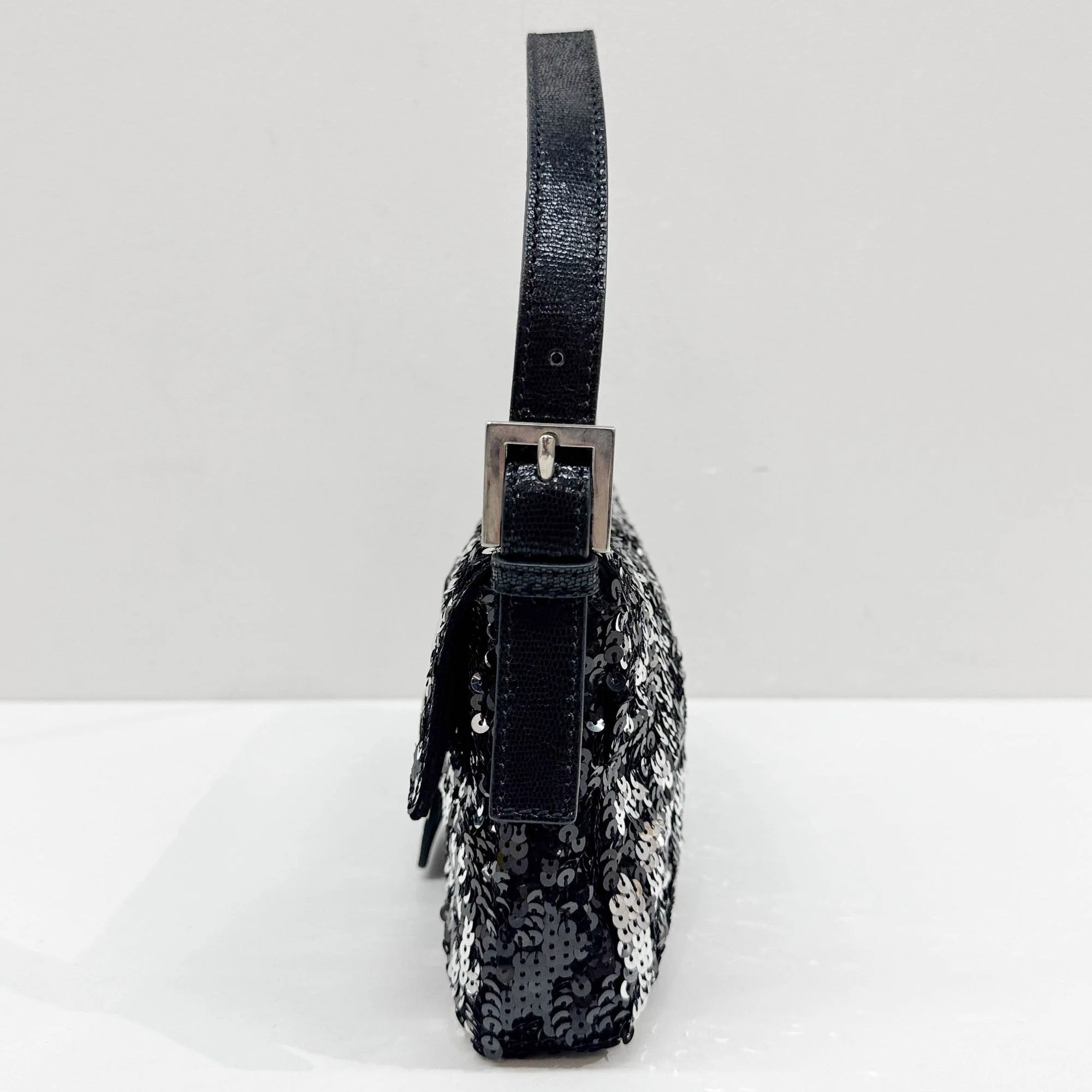 Baguette Black& Silver  Sequin Shoulder Bag - Image 5