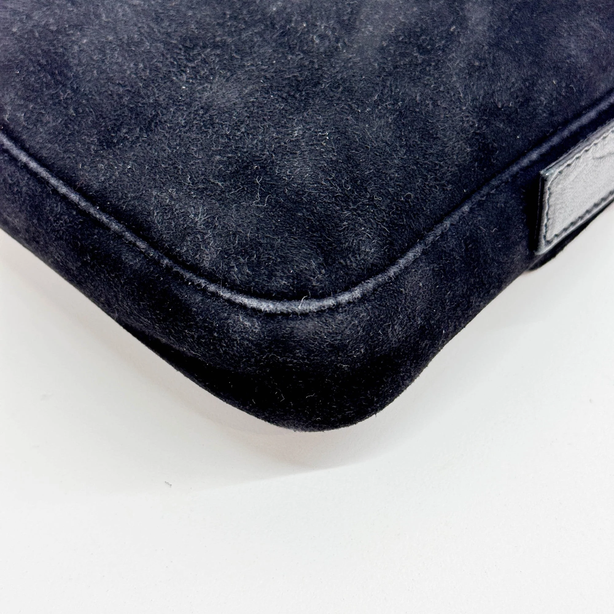 Baguette Black Suede Shoulder Bag - Image 12