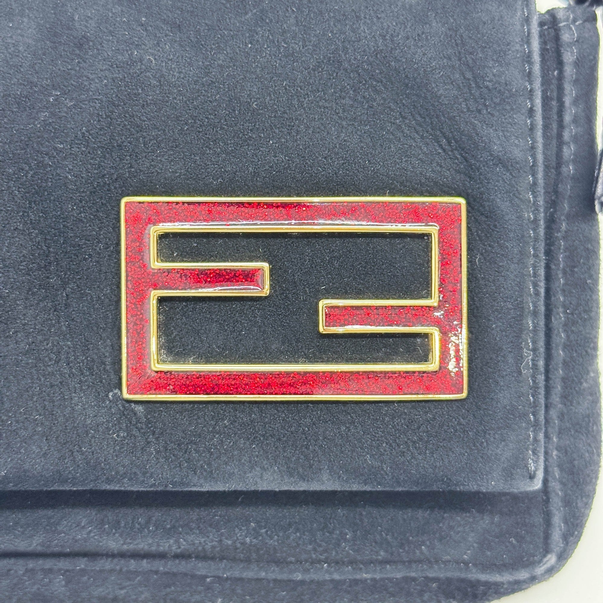 Baguette Black Suede Shoulder Bag - Image 13