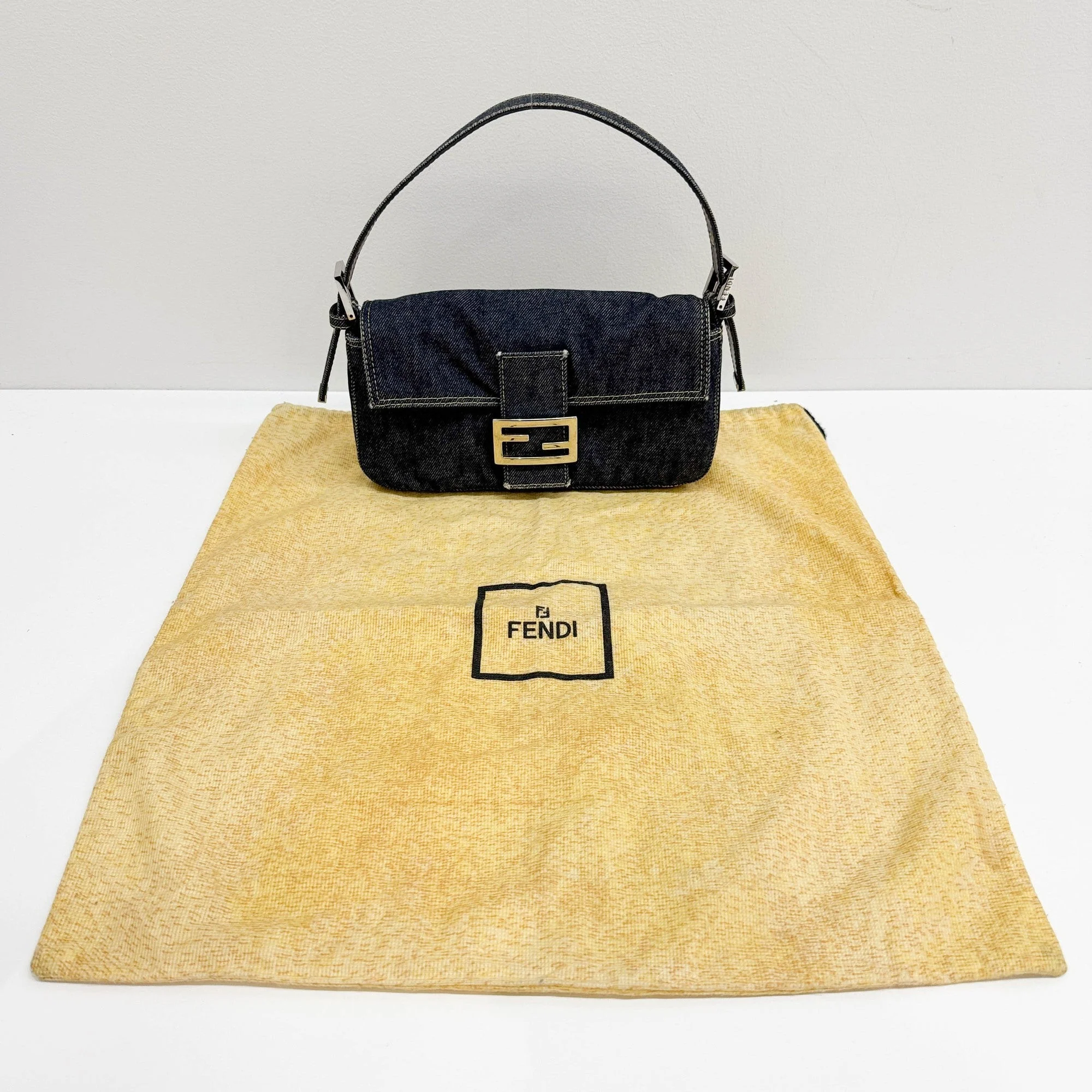 Baguette Blue Denim Shoulder Bag - Image 4