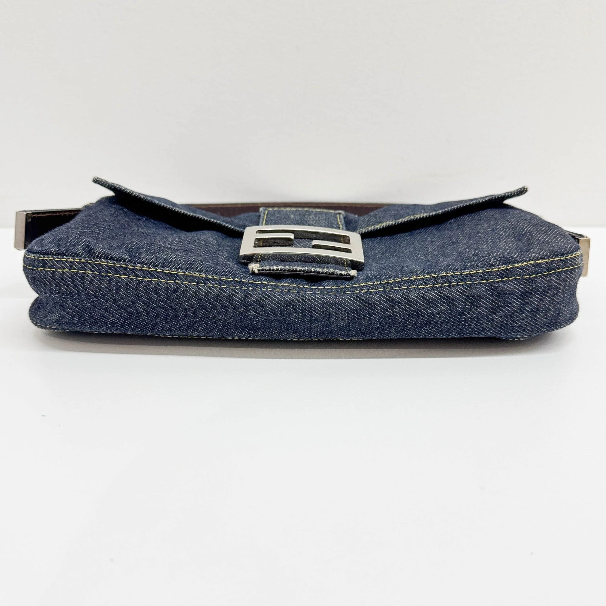 Baguette Blue Denim Shoulder Bag - Image 8