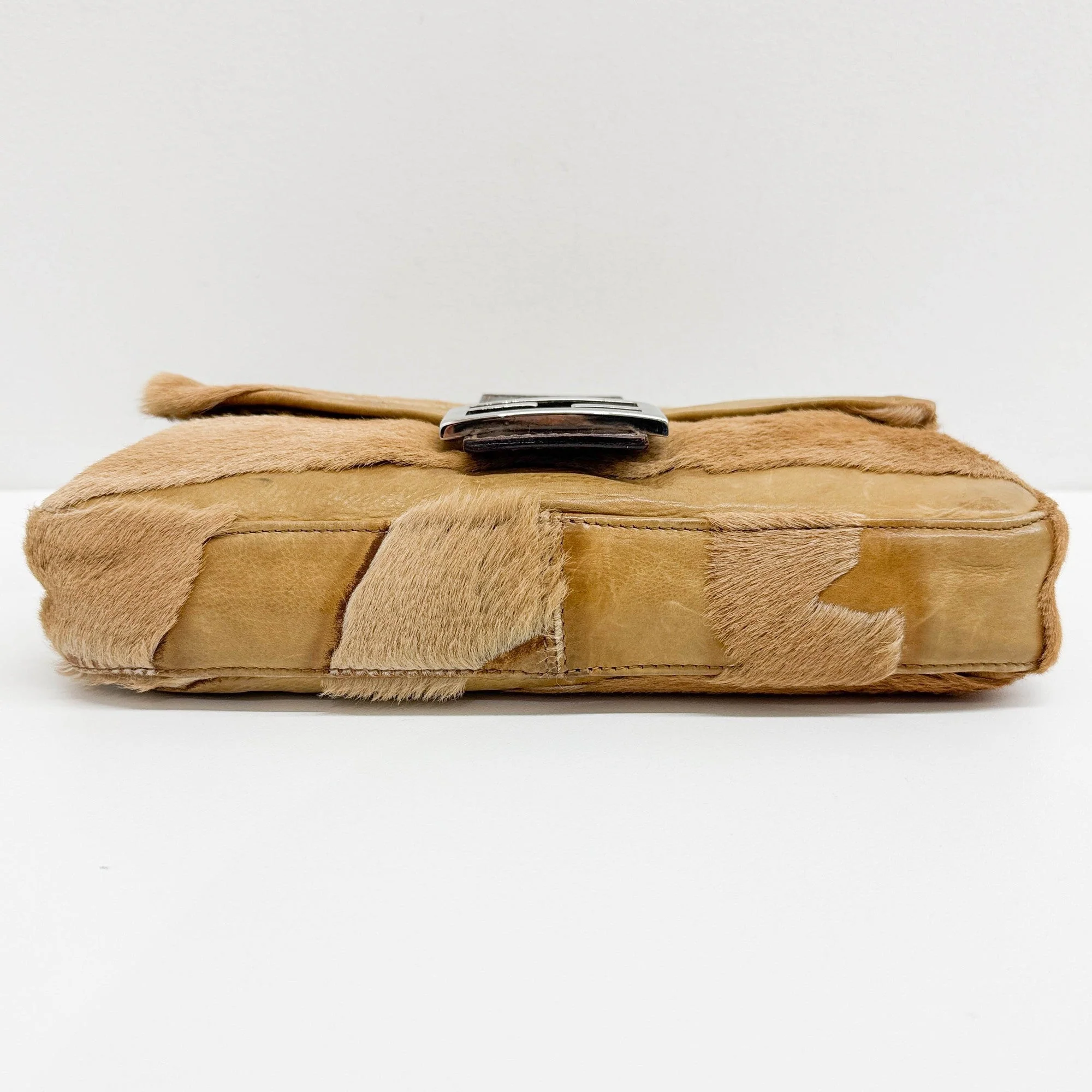 Baguette Brown Pony Hair & Leather Shoulder Bag - Image 7