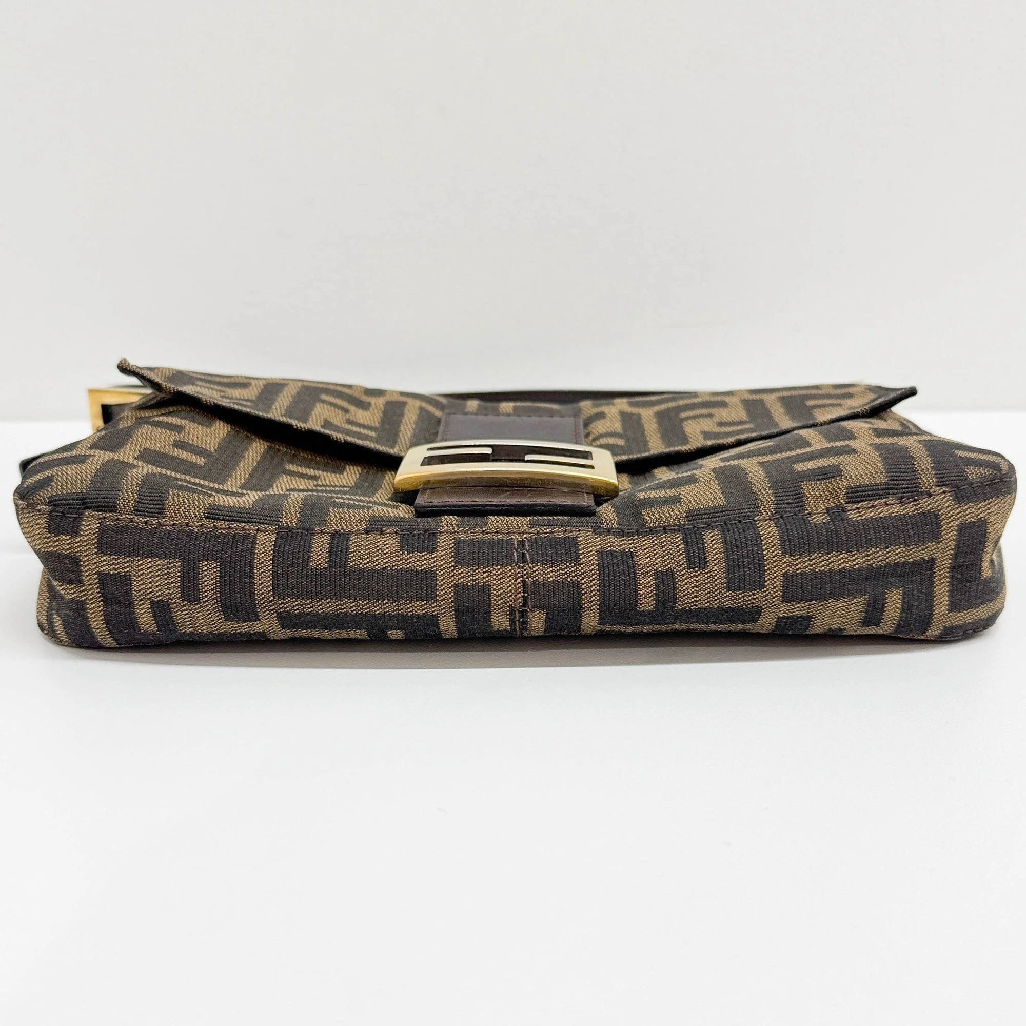 Baguette Brown Zucca Canvas Shoulder Bag - Image 7