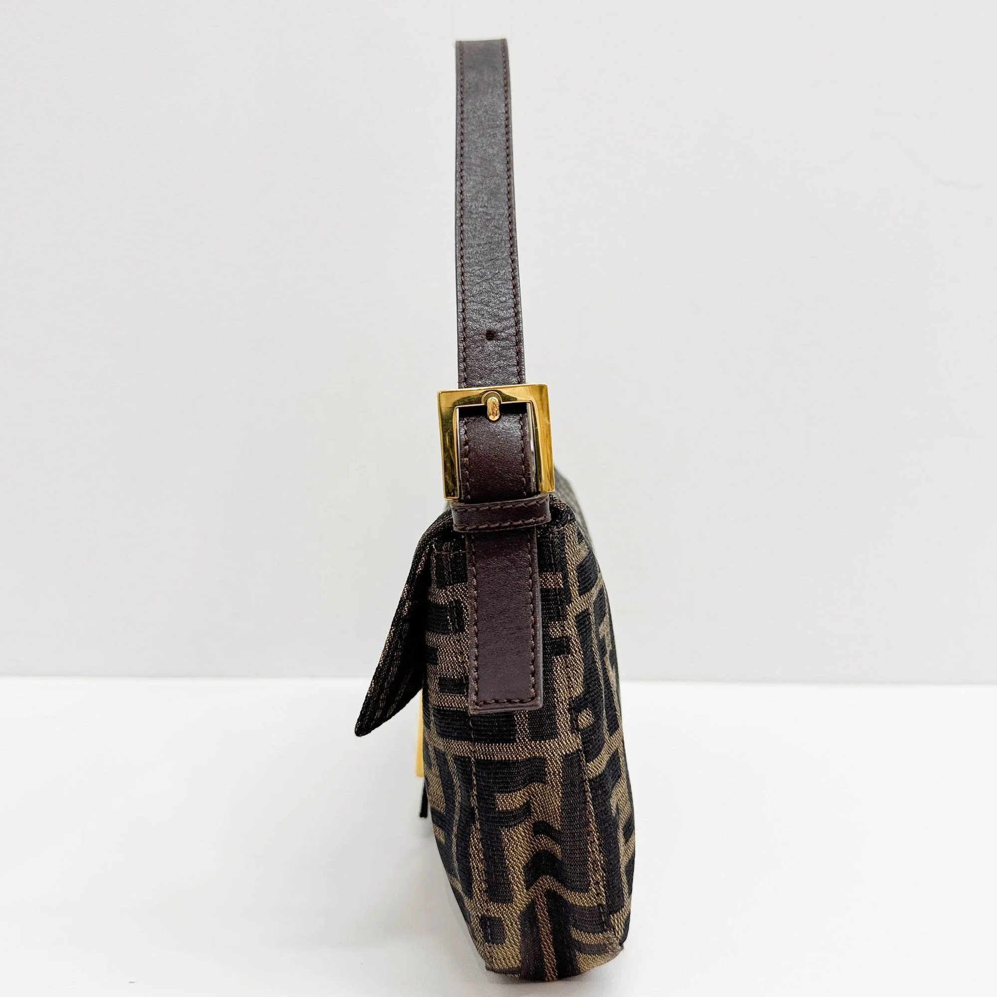 Baguette Brown Zucca Canvas Shoulder Bag - Image 5