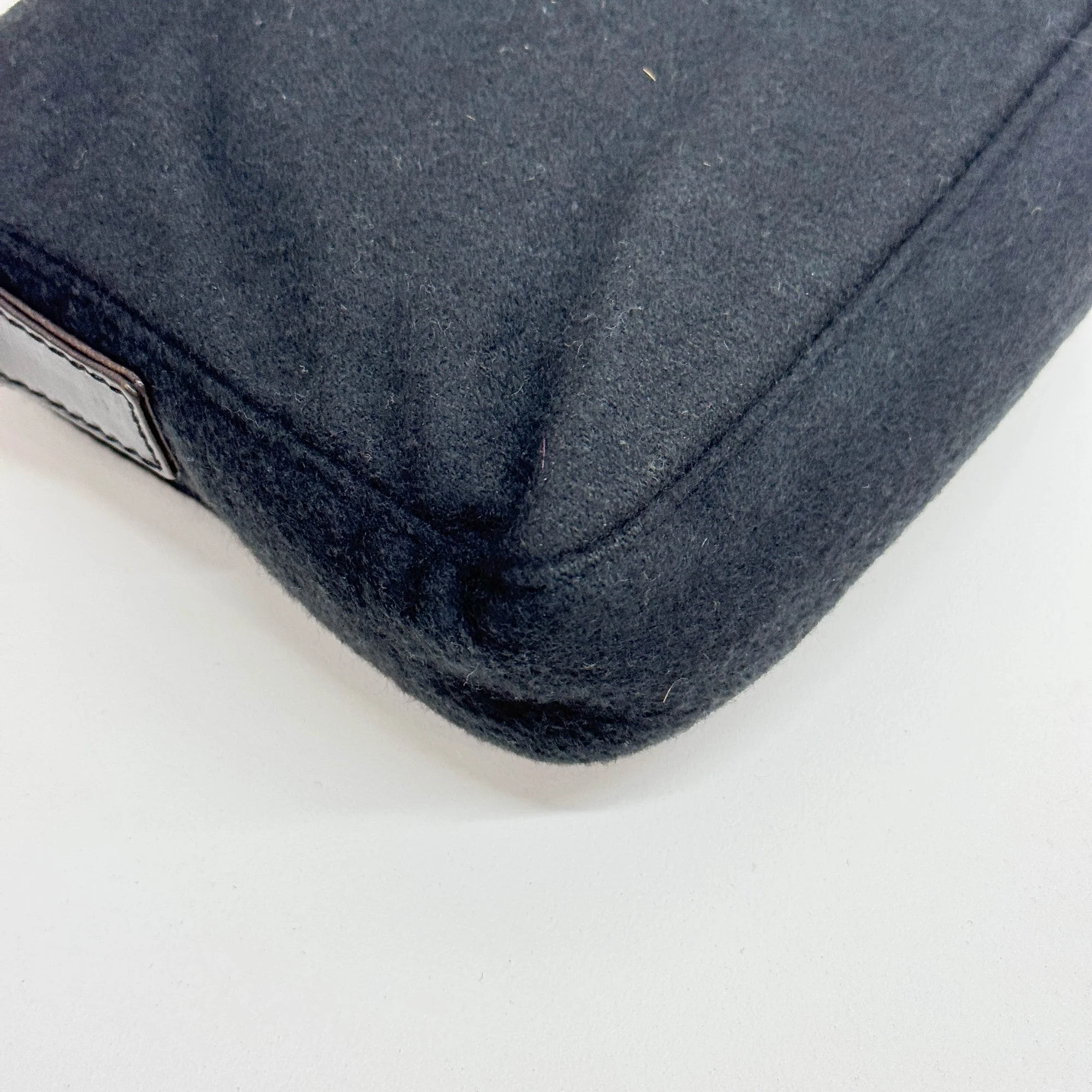Baguette Charcoal Gray Cashmere Shoulder Bag - Image 11