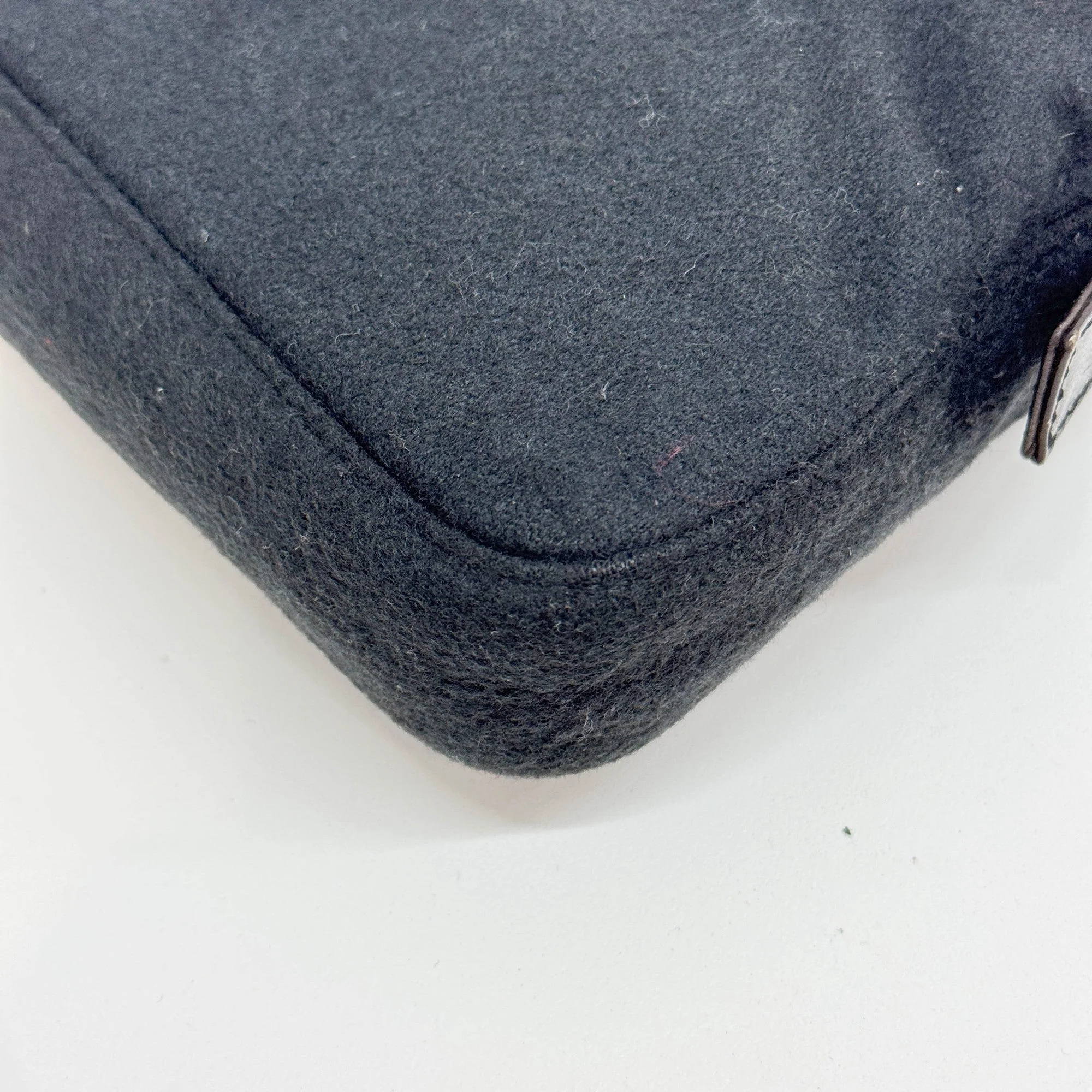 Baguette Charcoal Gray Cashmere Shoulder Bag - Image 12
