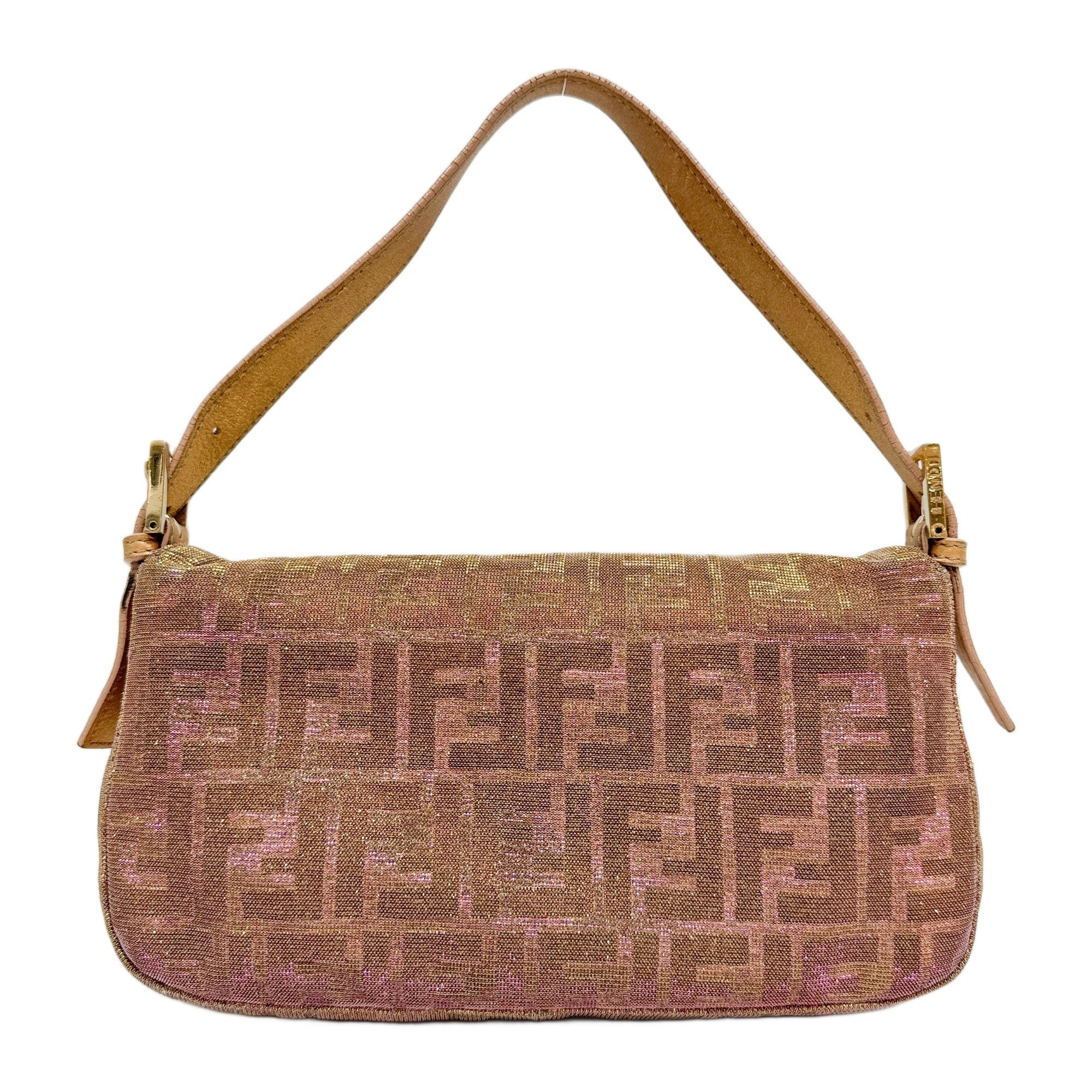 Baguette Holographic Purple and Gold Glitter Shoulder Bag - Image 2