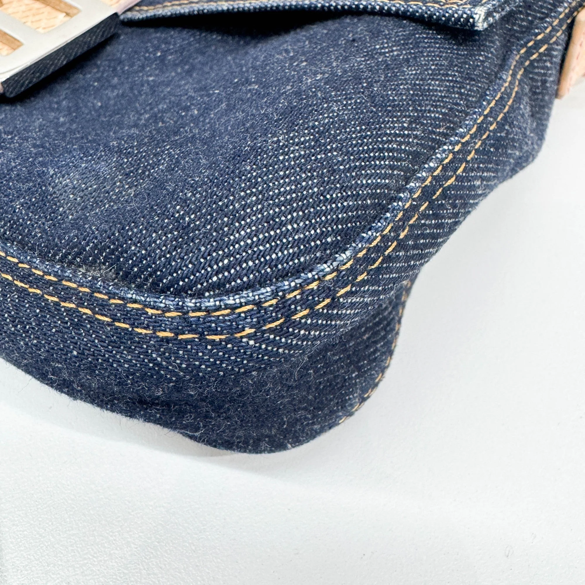 Baguette in Blue Denim Shoulder Bag - Image 10