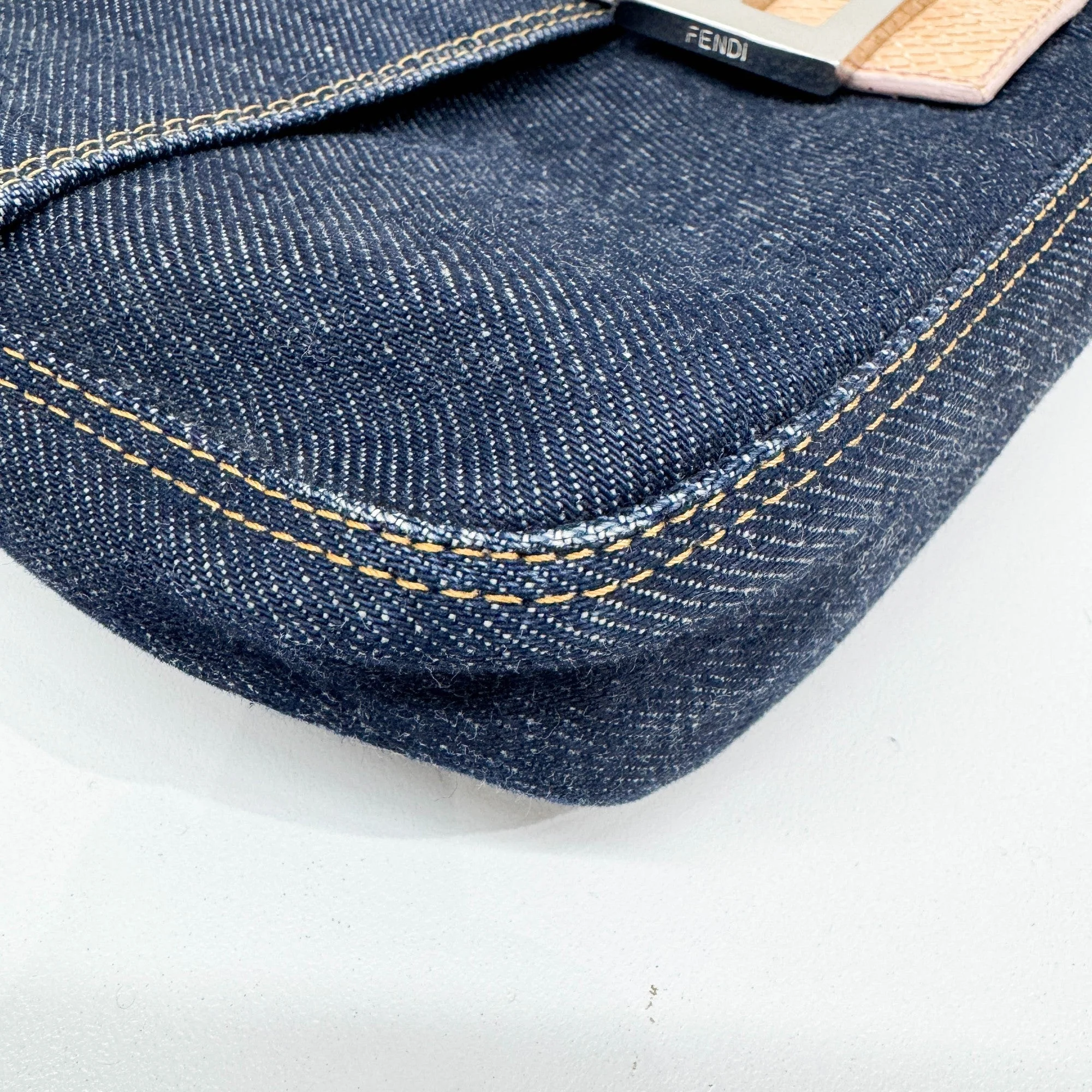 Baguette in Blue Denim Shoulder Bag - Image 11