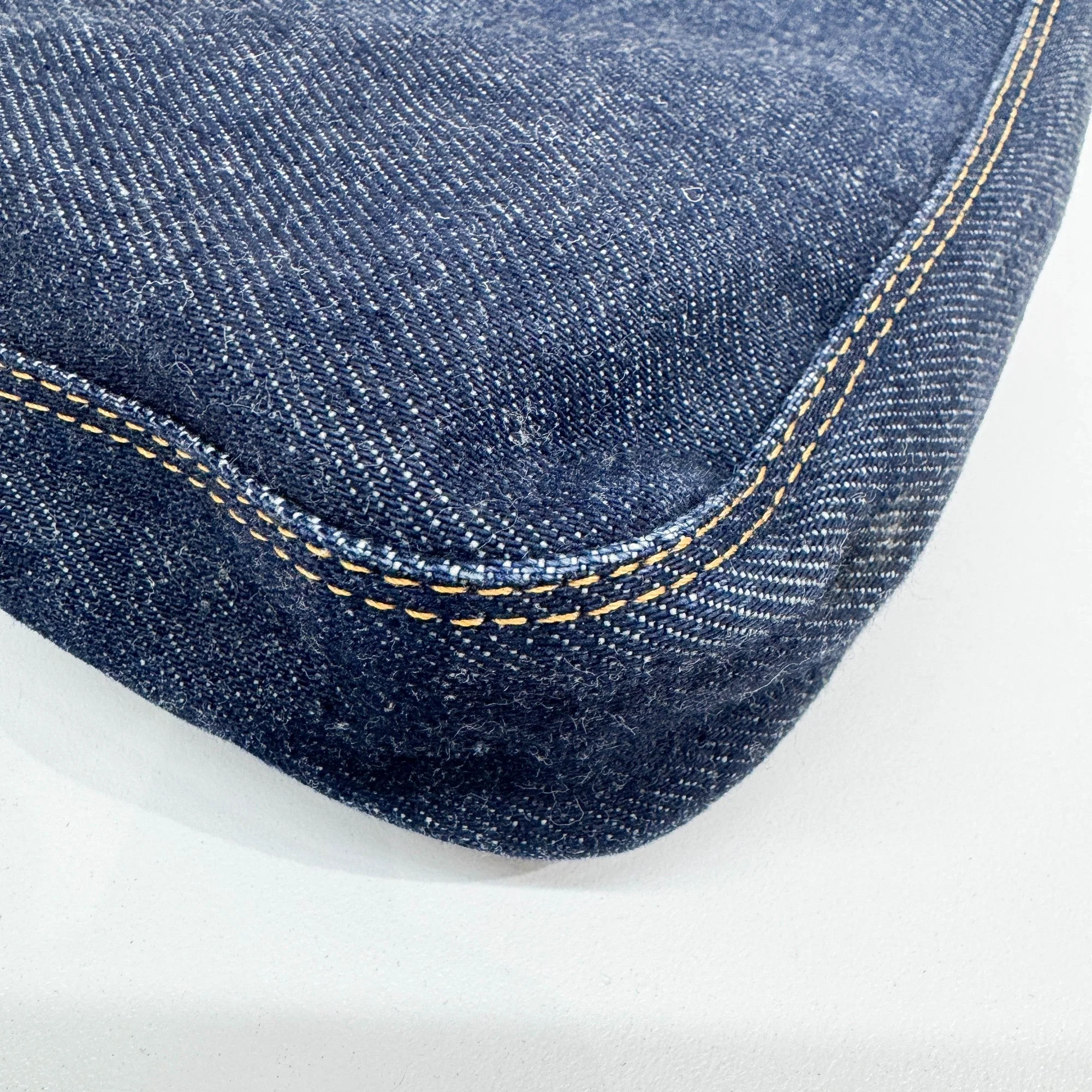 Baguette in Blue Denim Shoulder Bag - Image 13