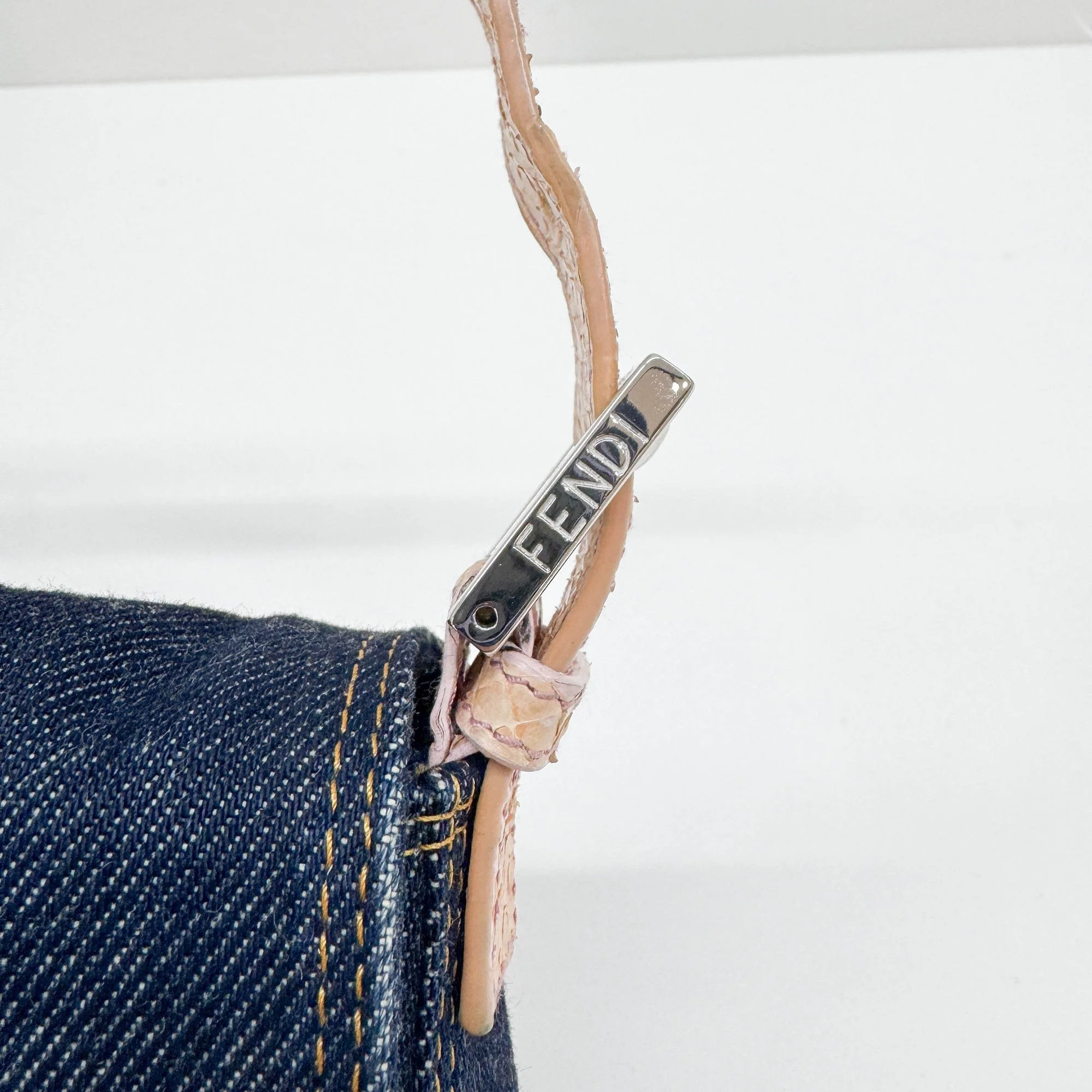 Baguette in Blue Denim Shoulder Bag - Image 15