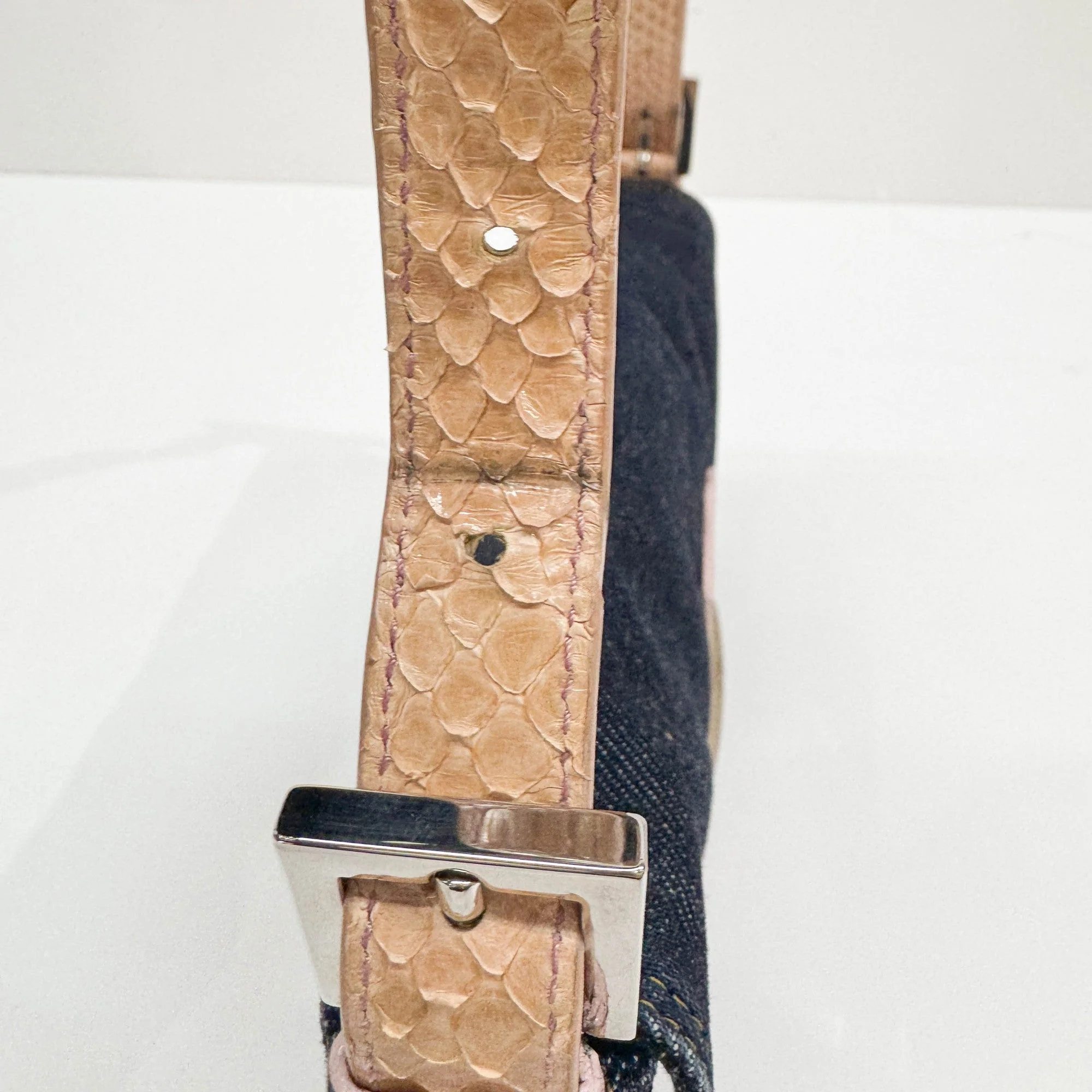 Baguette in Blue Denim Shoulder Bag - Image 16