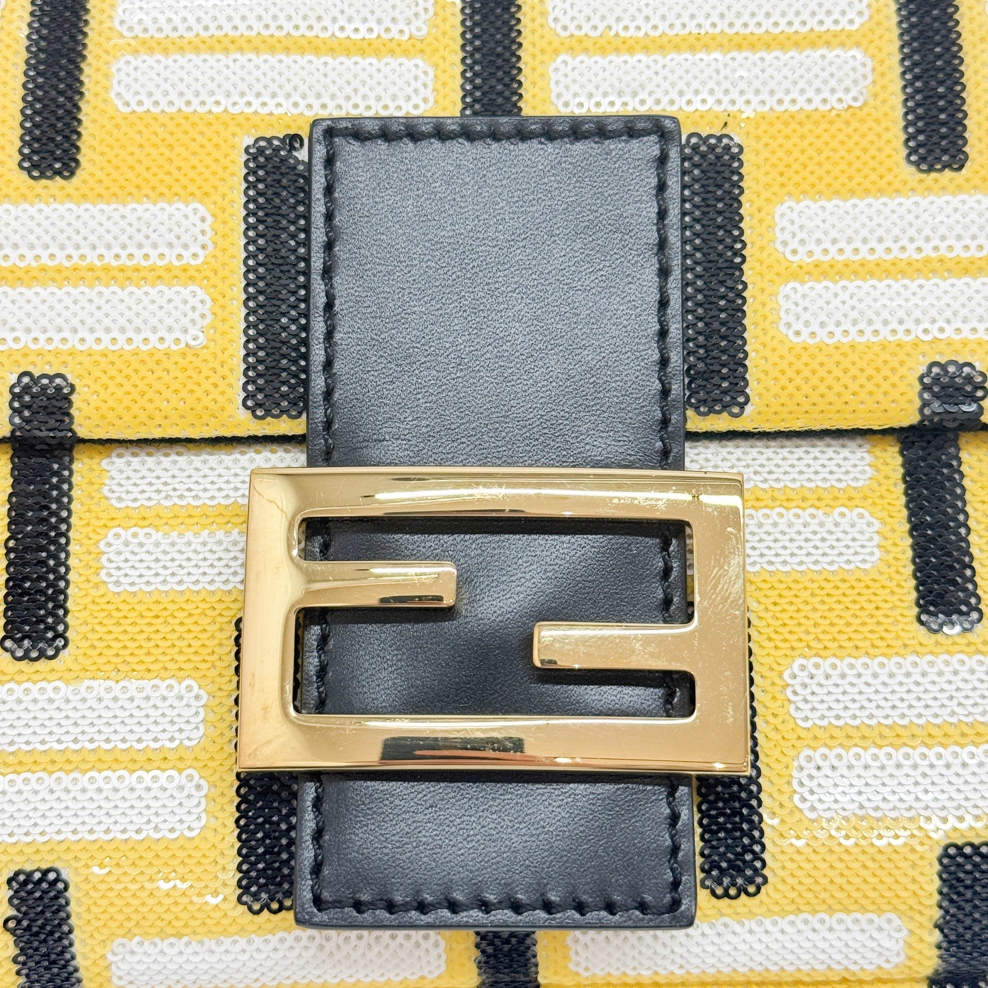 Baguette in Multi-colored Mini-Sequin Shoulder Bag - Image 14