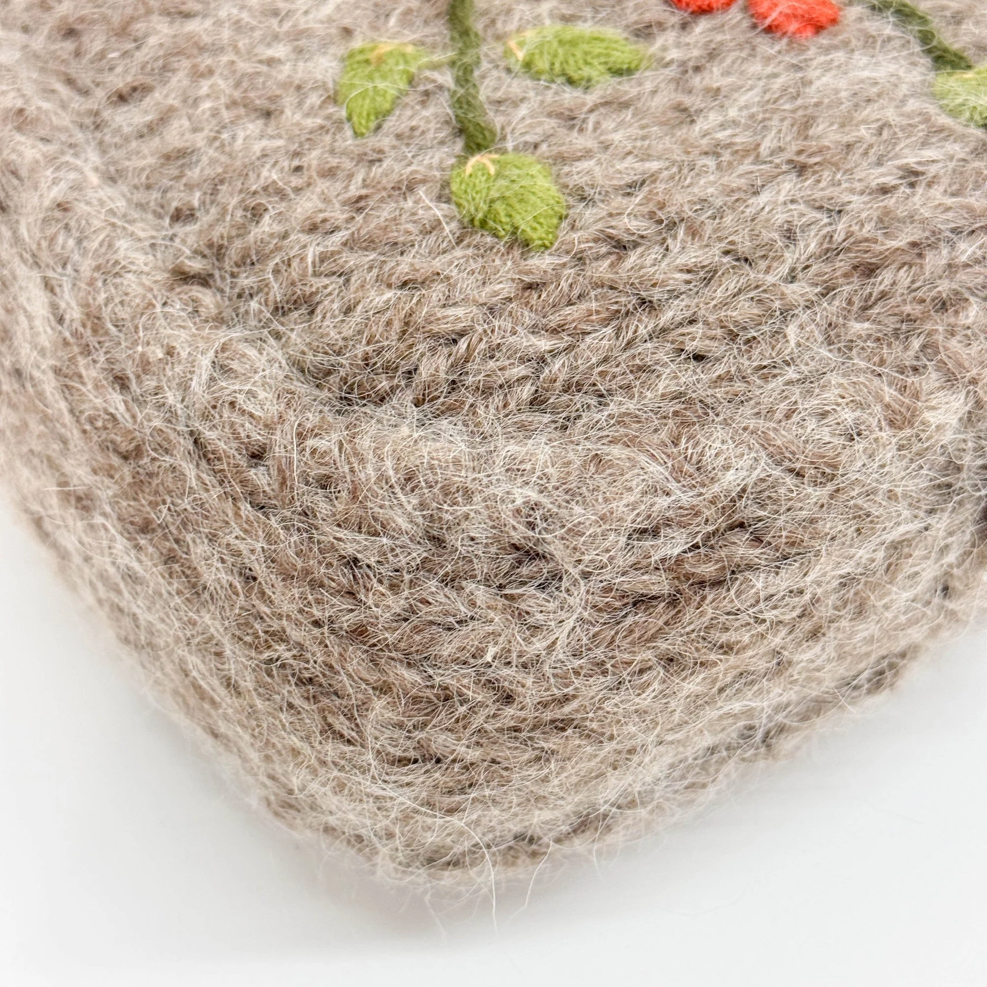 Baguette Knitted Brown Wool Shoulder Bag - Image 12