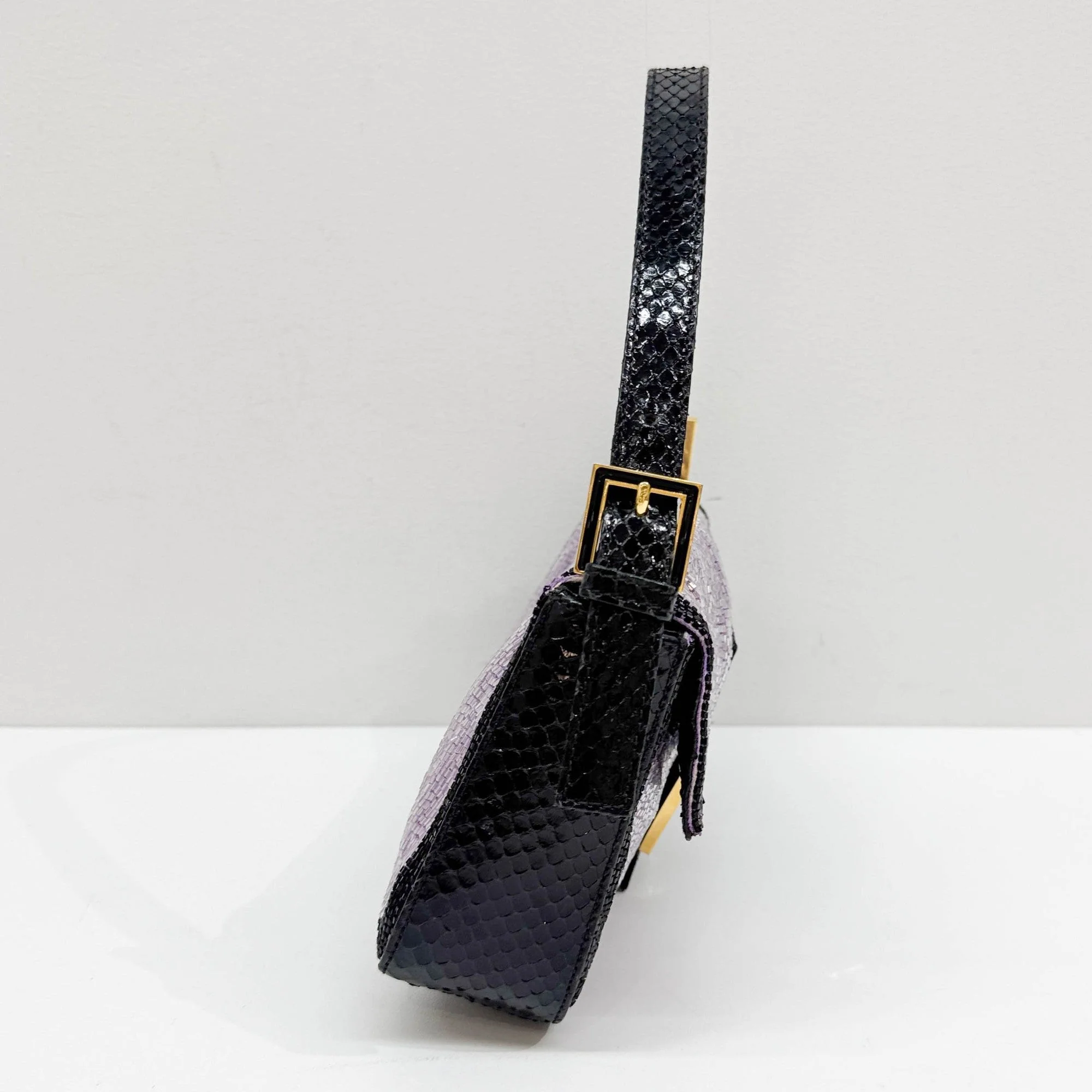 Baguette Lilac & Black Beaded Shoulder Bag - Image 5