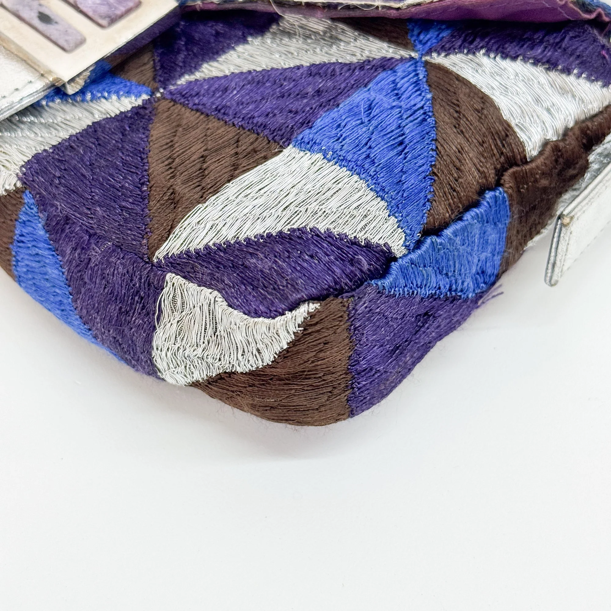 Baguette Multi-colour Cotton Shoulder Bag - Image 9