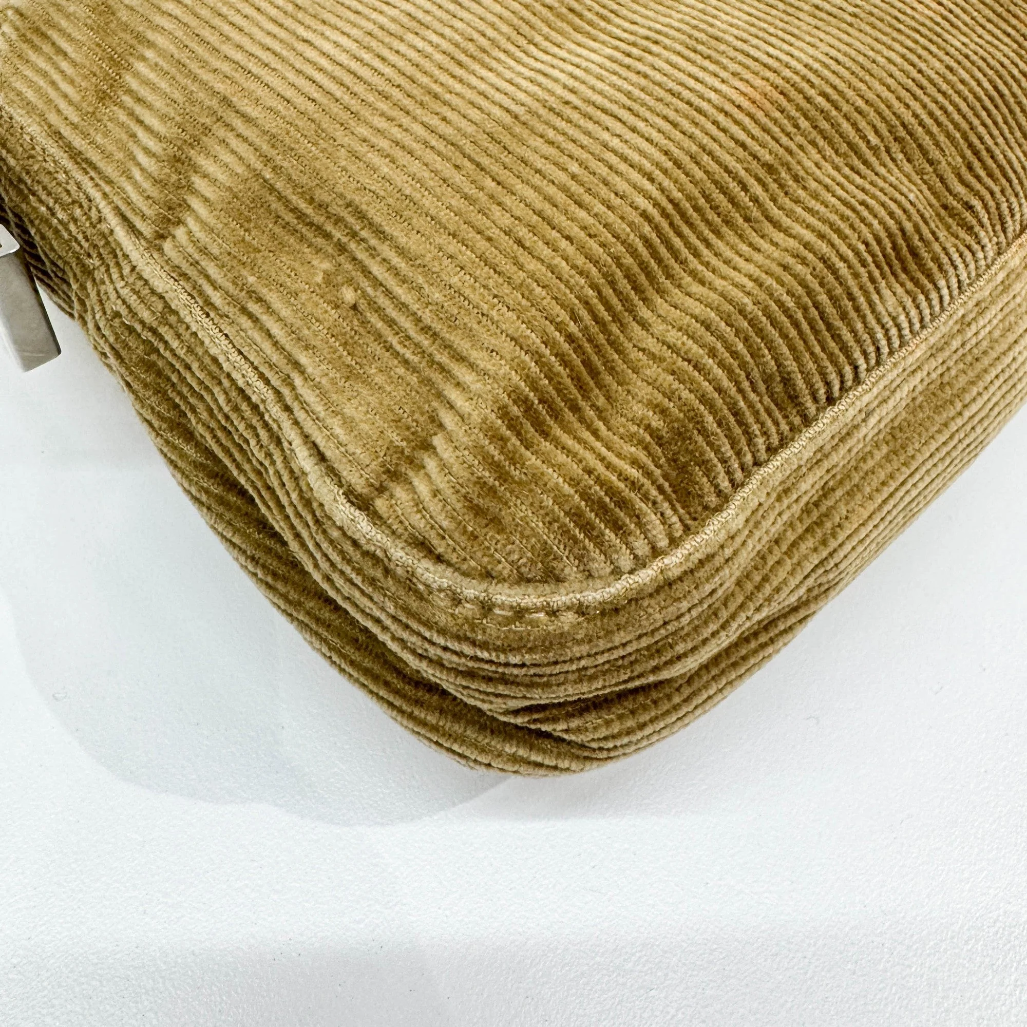 Baguette Mustard Olive Corduroy Shoulder Bag - Image 14