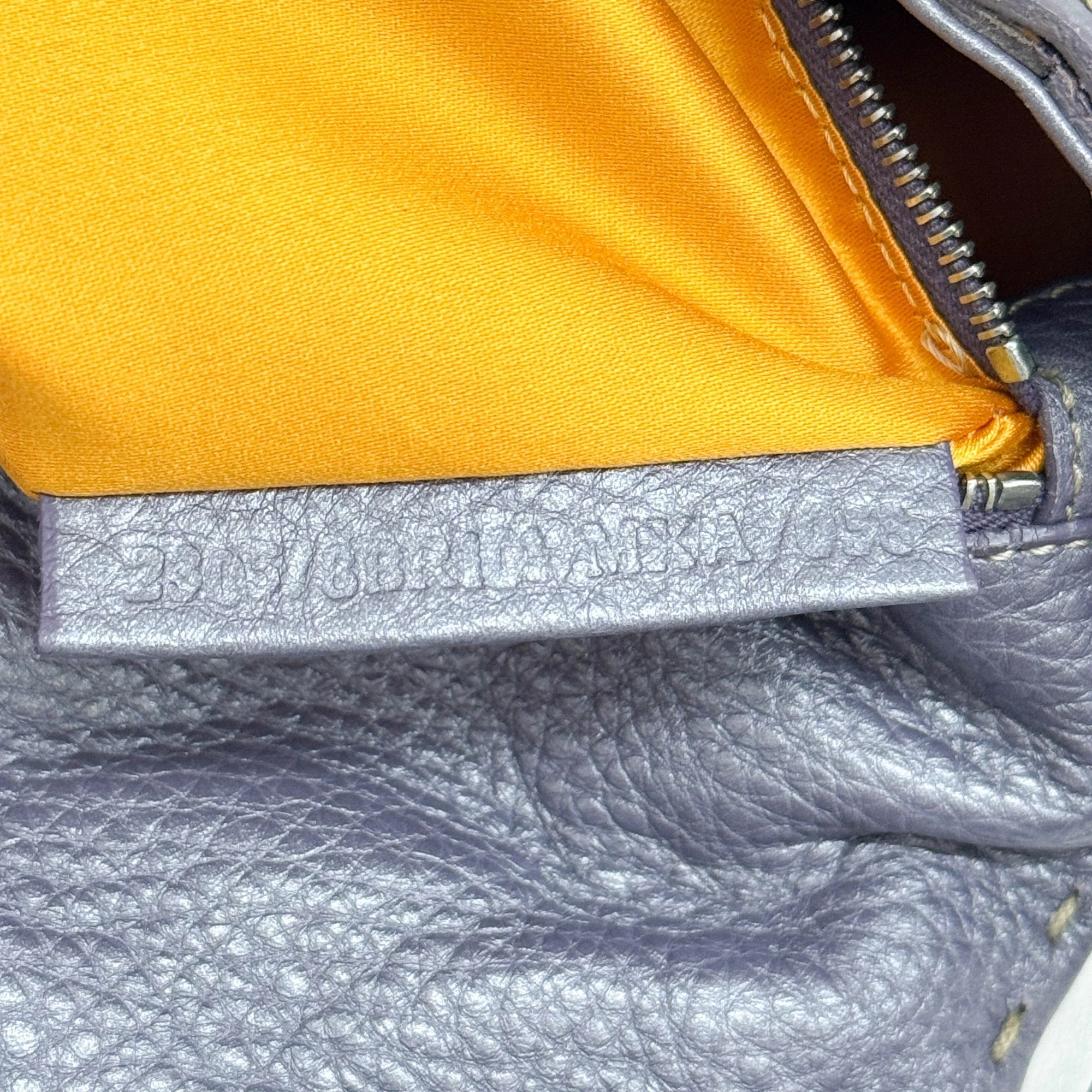 Baguette Purple Snakeskin Embossed Ruffled Selleria Leather Shoulder Bag - Image 15
